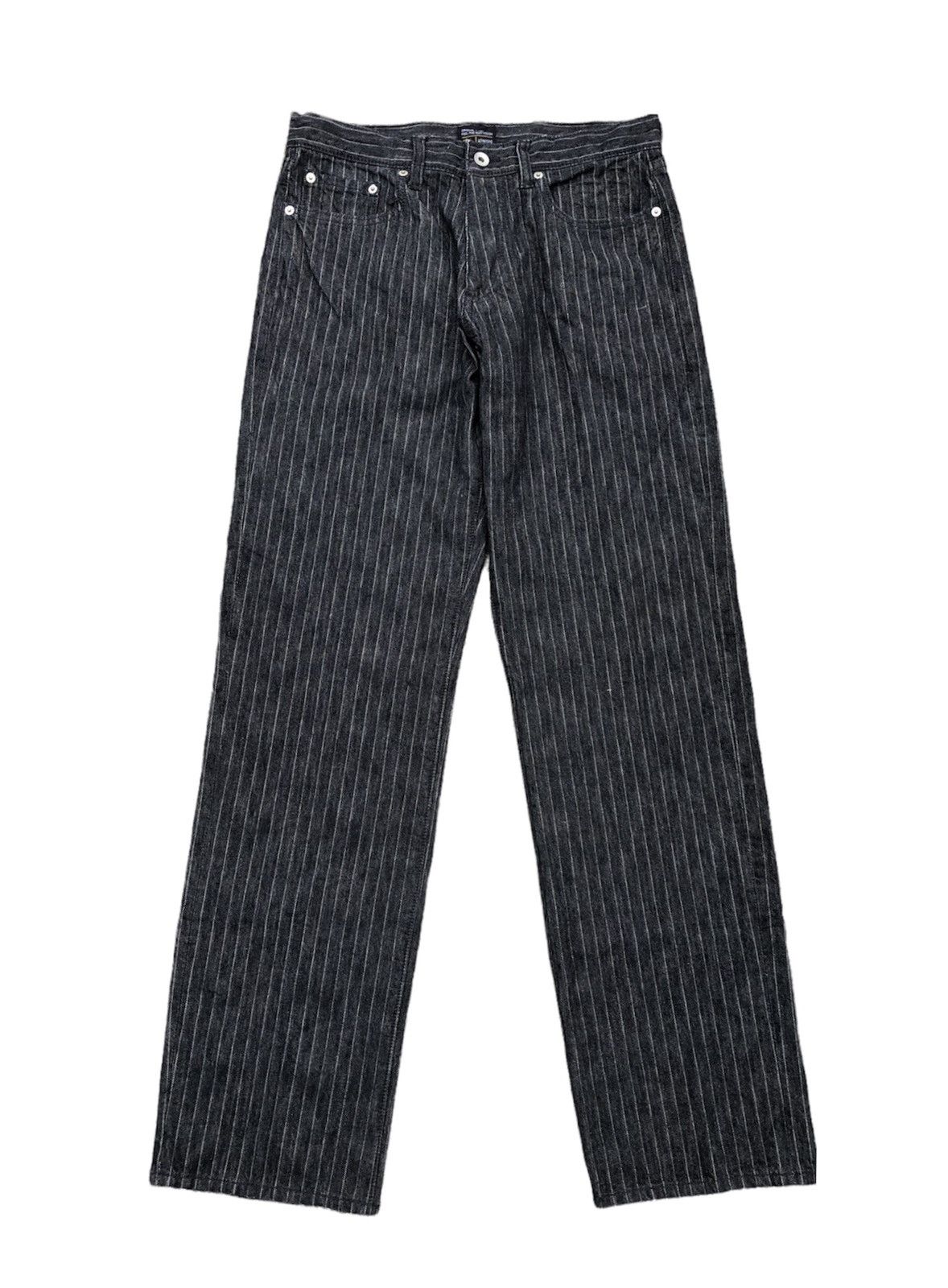 Japanese-Finway Hickory Black Denim Pants