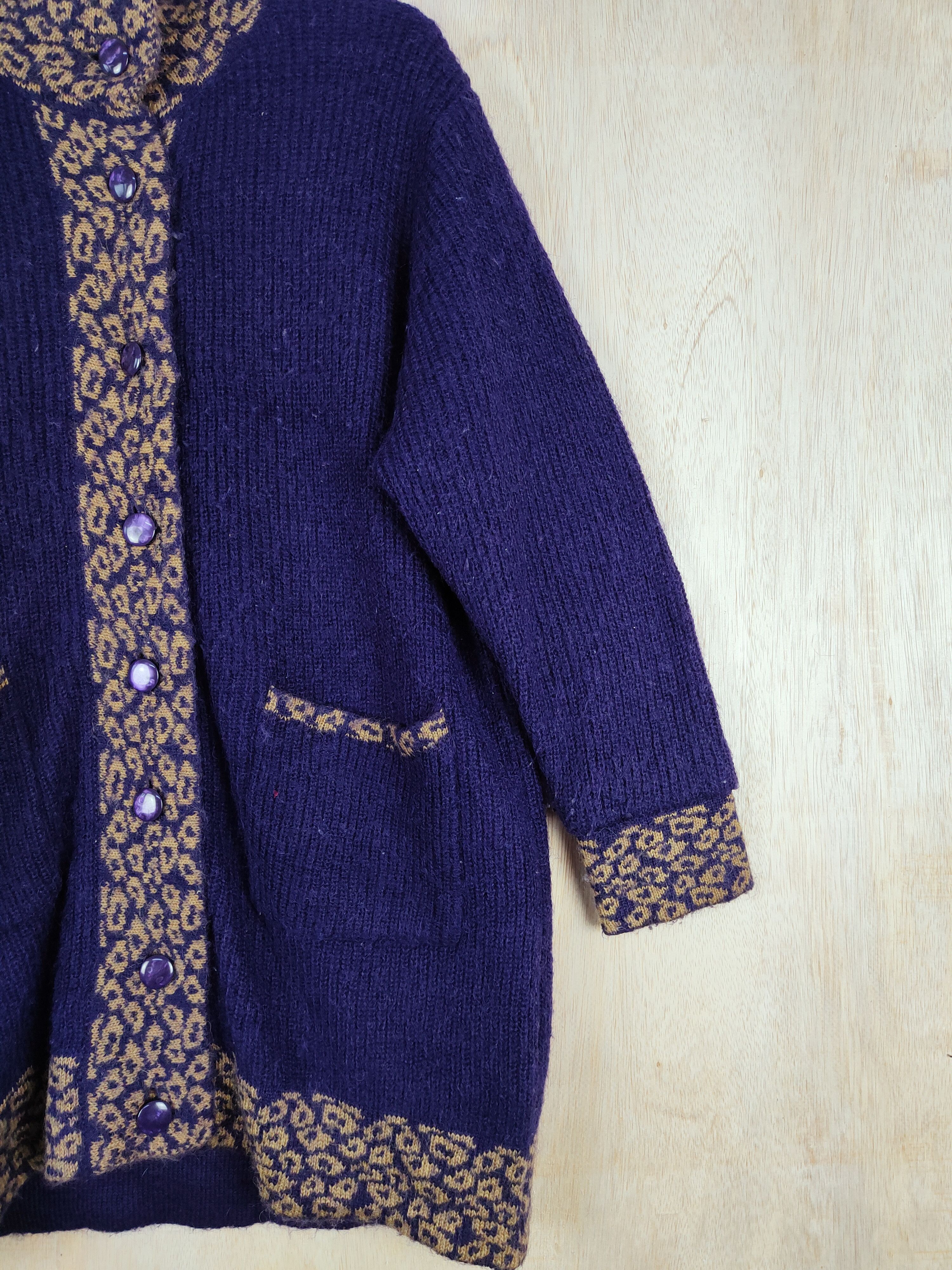 Homespun Knitwear × Japanese Brand Sunlamail® Dark Blue Knitwear cardigan #S295 Size US L / EU 52-54 / 3 - 4 Thumbnail
