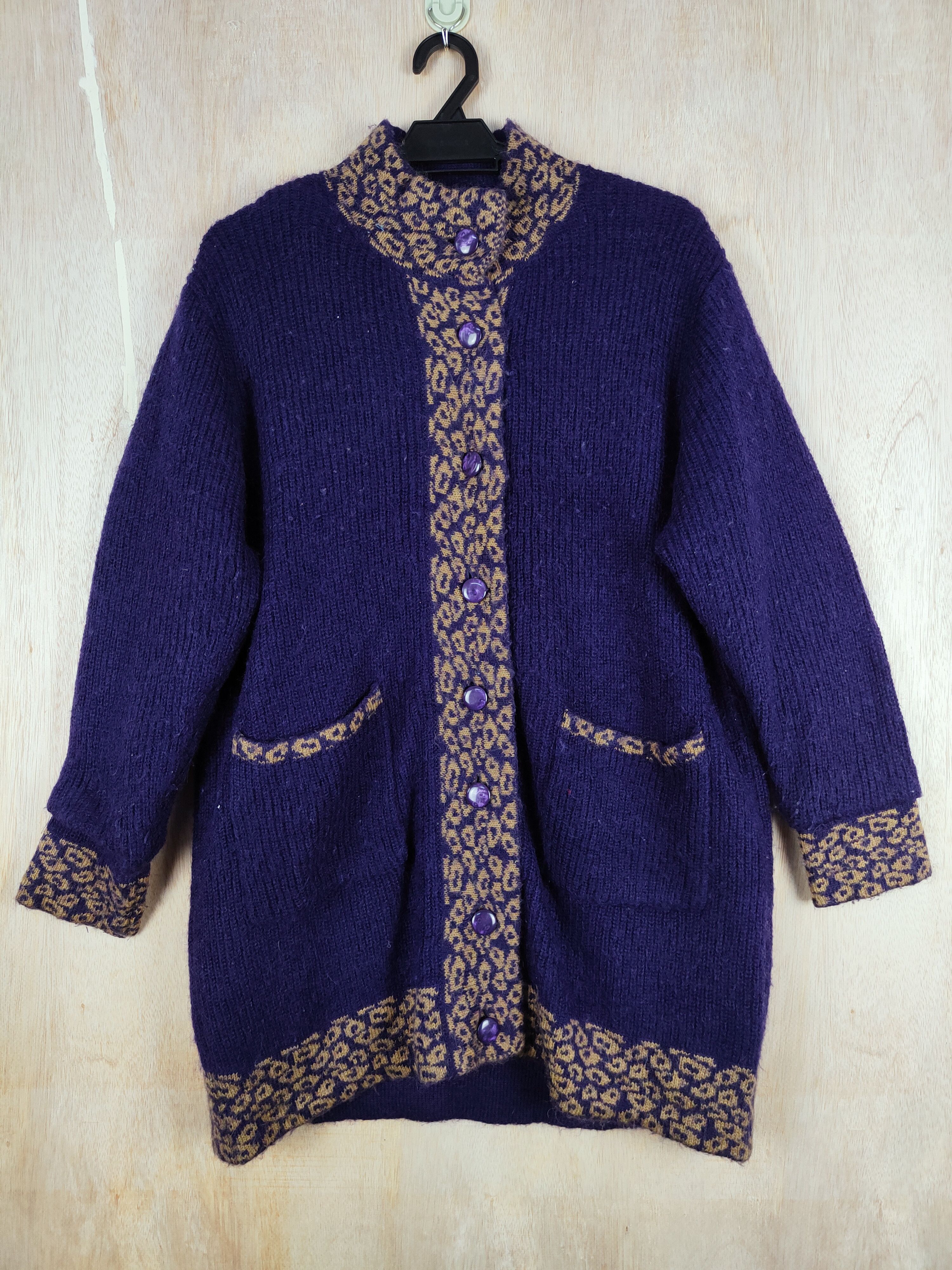 Homespun Knitwear × Japanese Brand Sunlamail® Dark Blue Knitwear cardigan #S295 Size US L / EU 52-54 / 3 - 1 Thumbnail