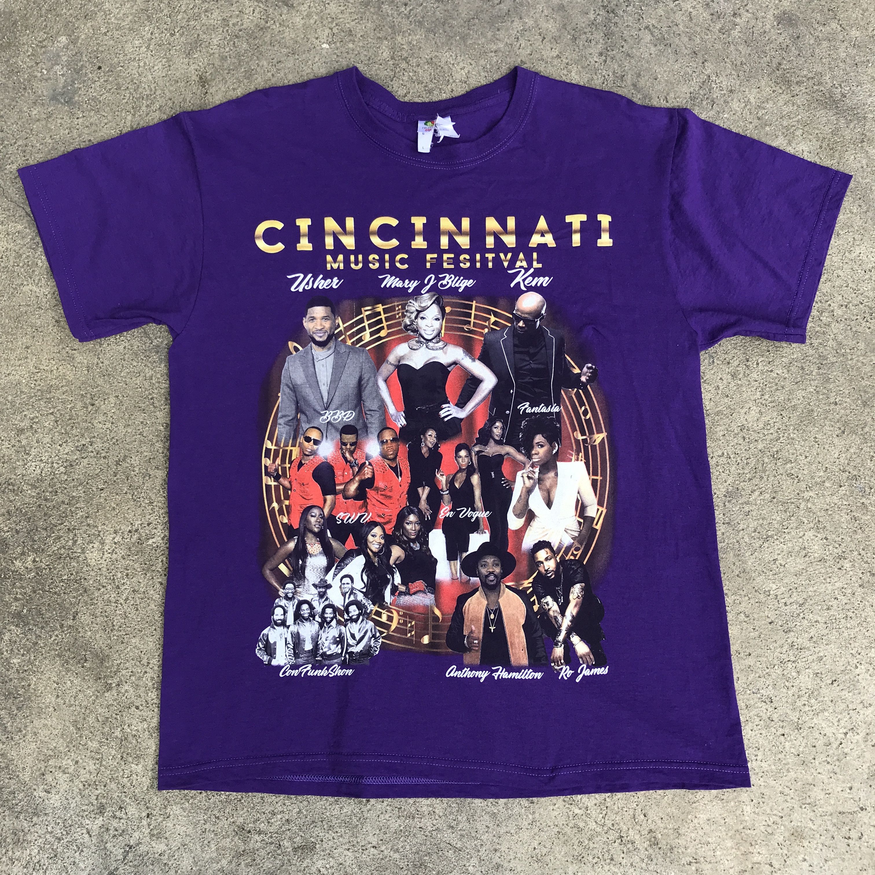 Band Tees × Rap Tees 2017 Mary J Blige Cincinnati Music Festival Promo Tee Size US L / EU 52-54 / 3 - 1 Thumbnail