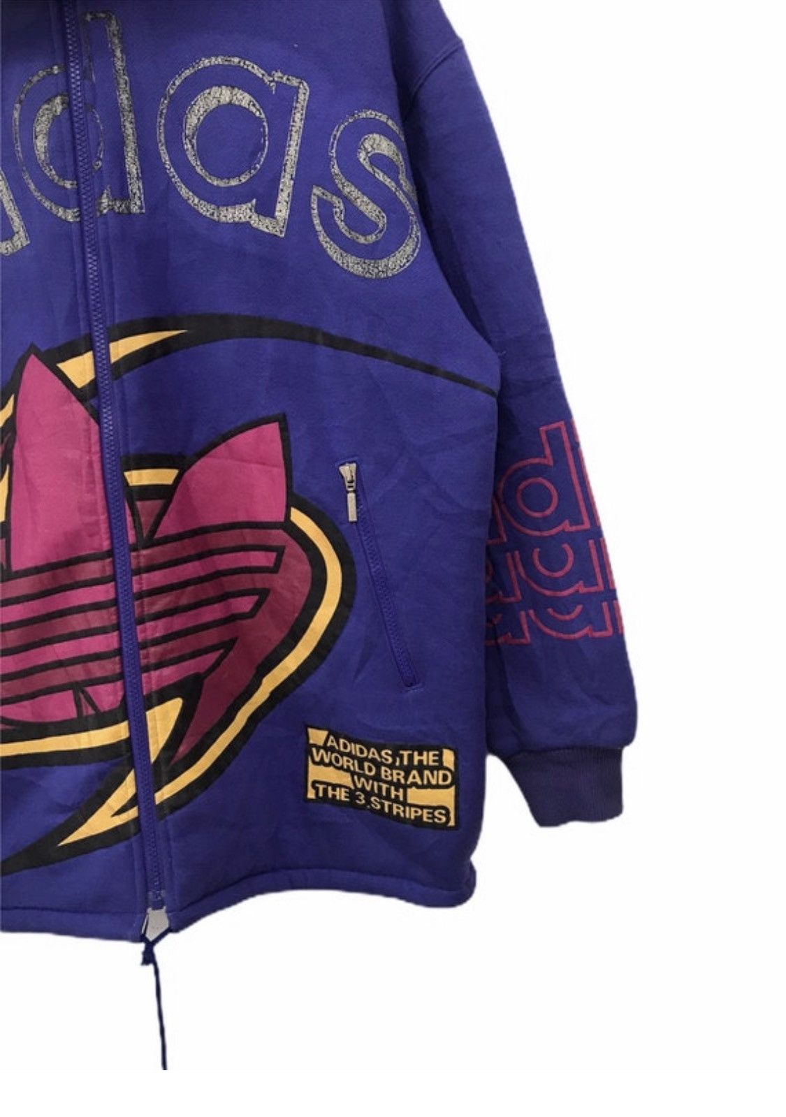 Adidas × Vintage Adidas overbig logo mix sherpa lining inside warm sweater Size US M / EU 48-50 / 2 - 3 Thumbnail
