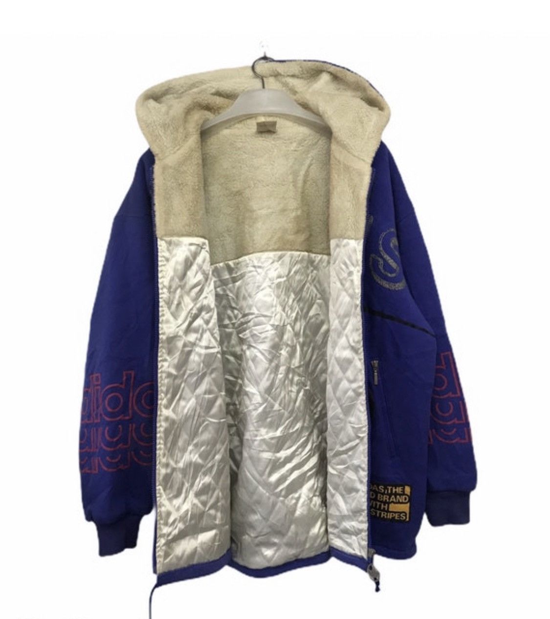 Adidas × Vintage Adidas overbig logo mix sherpa lining inside warm sweater Size US M / EU 48-50 / 2 - 4 Thumbnail