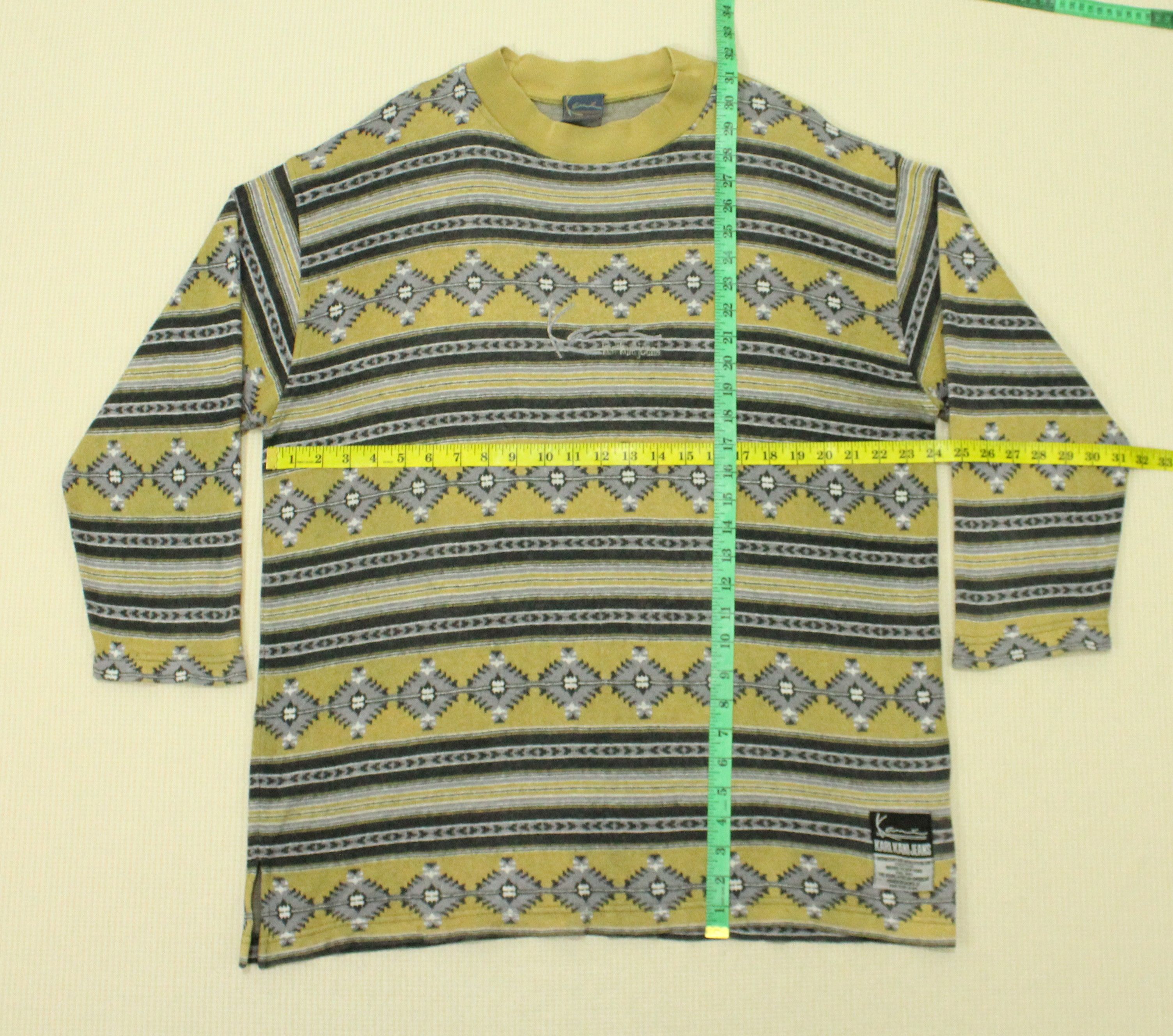 Karl Kani Vintage KARL KANI Shirt Aztec Tribal Quarter Sleeve Size US L / EU 52-54 / 3 - 13 Thumbnail