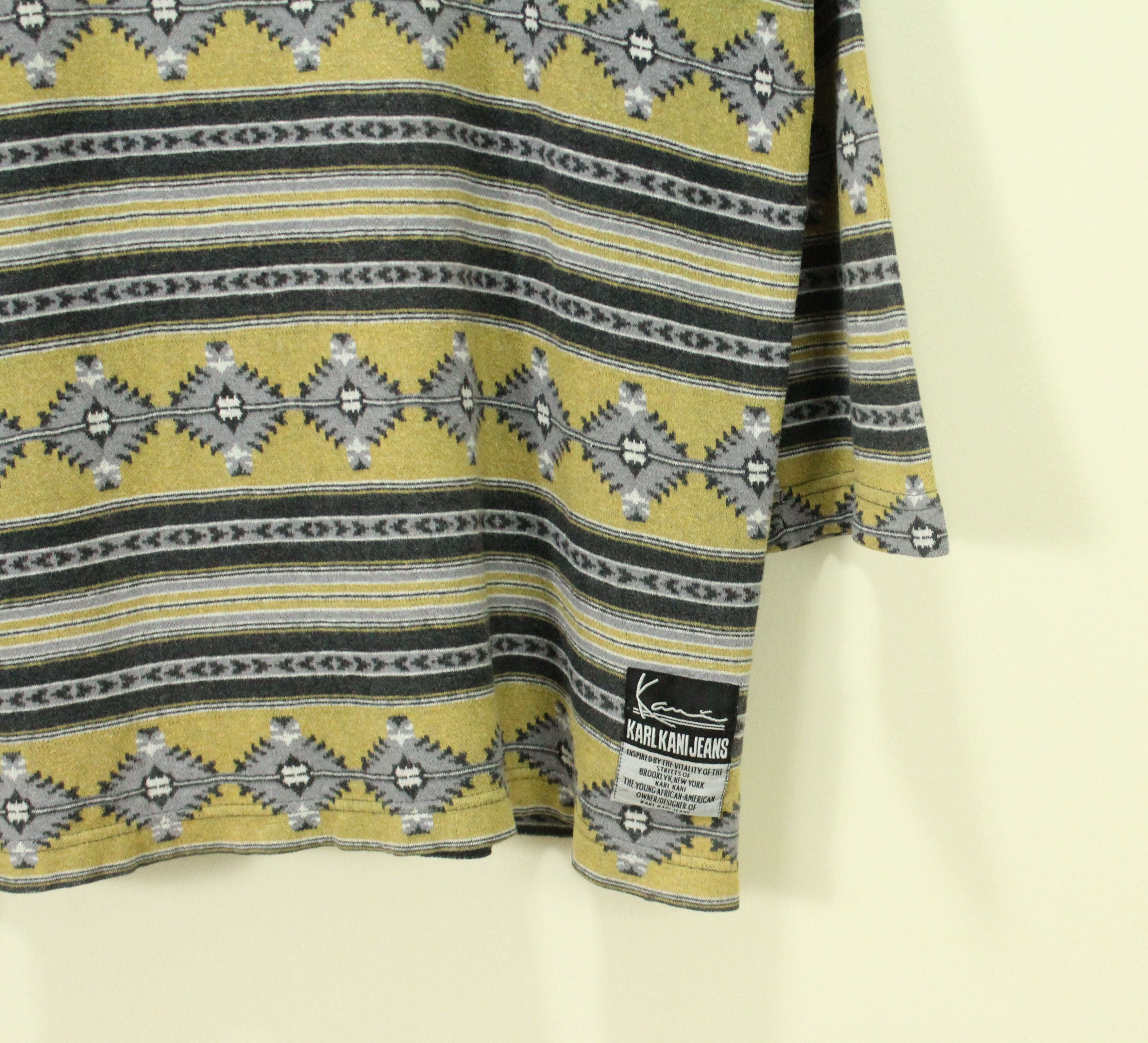 Karl Kani Vintage KARL KANI Shirt Aztec Tribal Quarter Sleeve Size US L / EU 52-54 / 3 - 4 Thumbnail