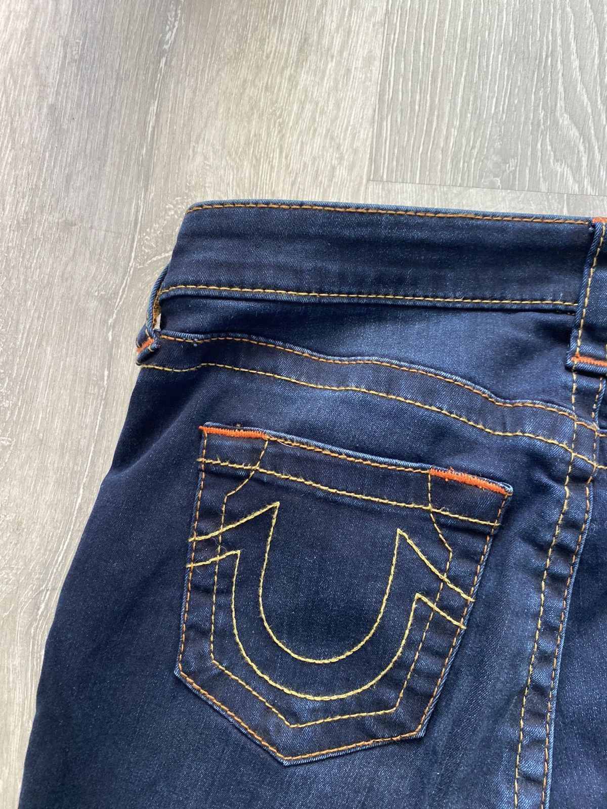 True Religion × Vintage True Religion vintage navy jeans orange stitching Size US 29 - 4 Thumbnail