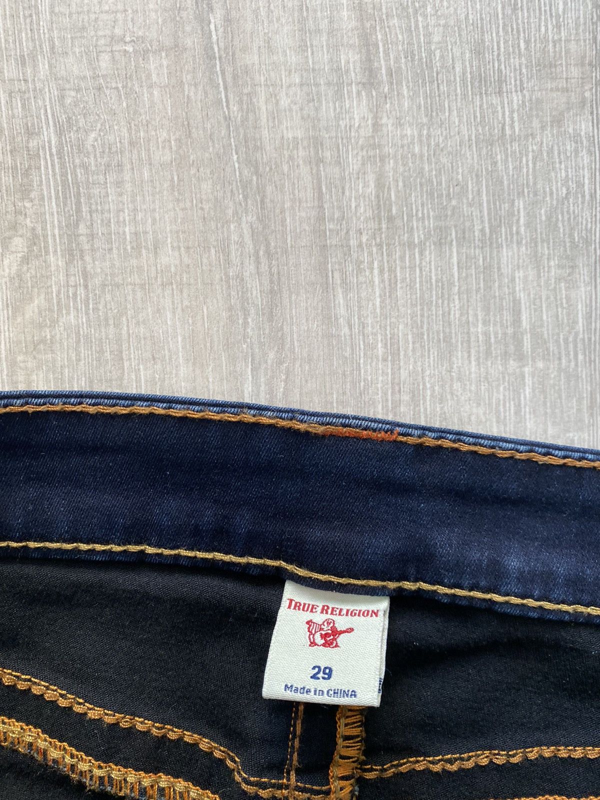 True Religion × Vintage True Religion vintage navy jeans orange stitching Size US 29 - 7 Thumbnail