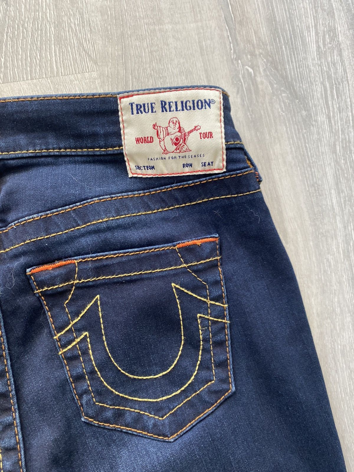True Religion × Vintage True Religion vintage navy jeans orange stitching Size US 29 - 3 Thumbnail