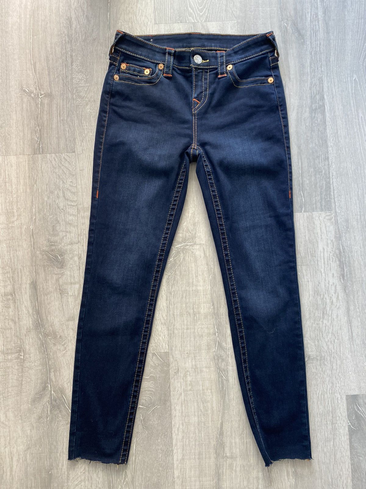 True Religion × Vintage True Religion vintage navy jeans orange stitching Size US 29 - 5 Thumbnail