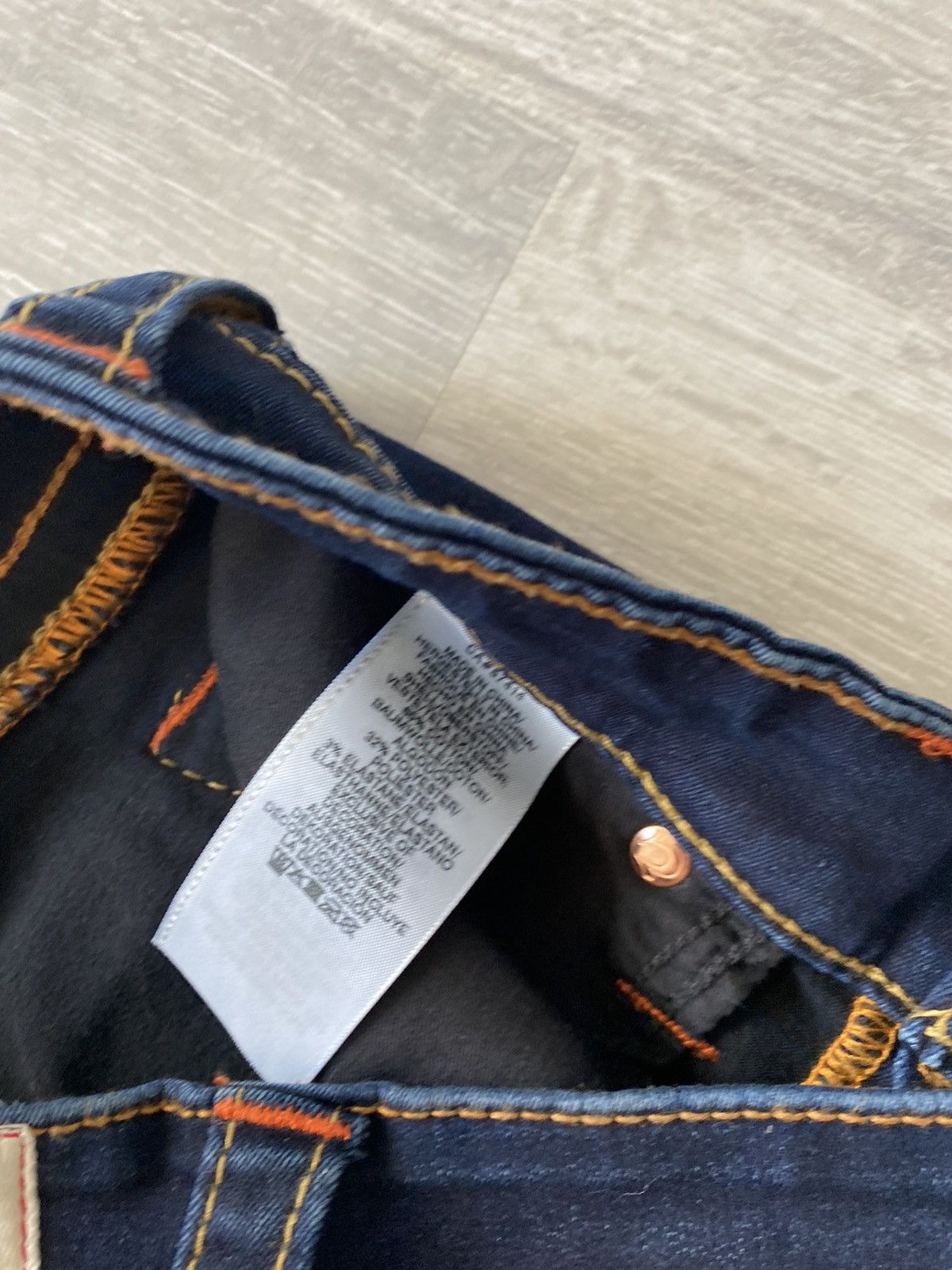 True Religion × Vintage True Religion vintage navy jeans orange stitching Size US 29 - 8 Thumbnail