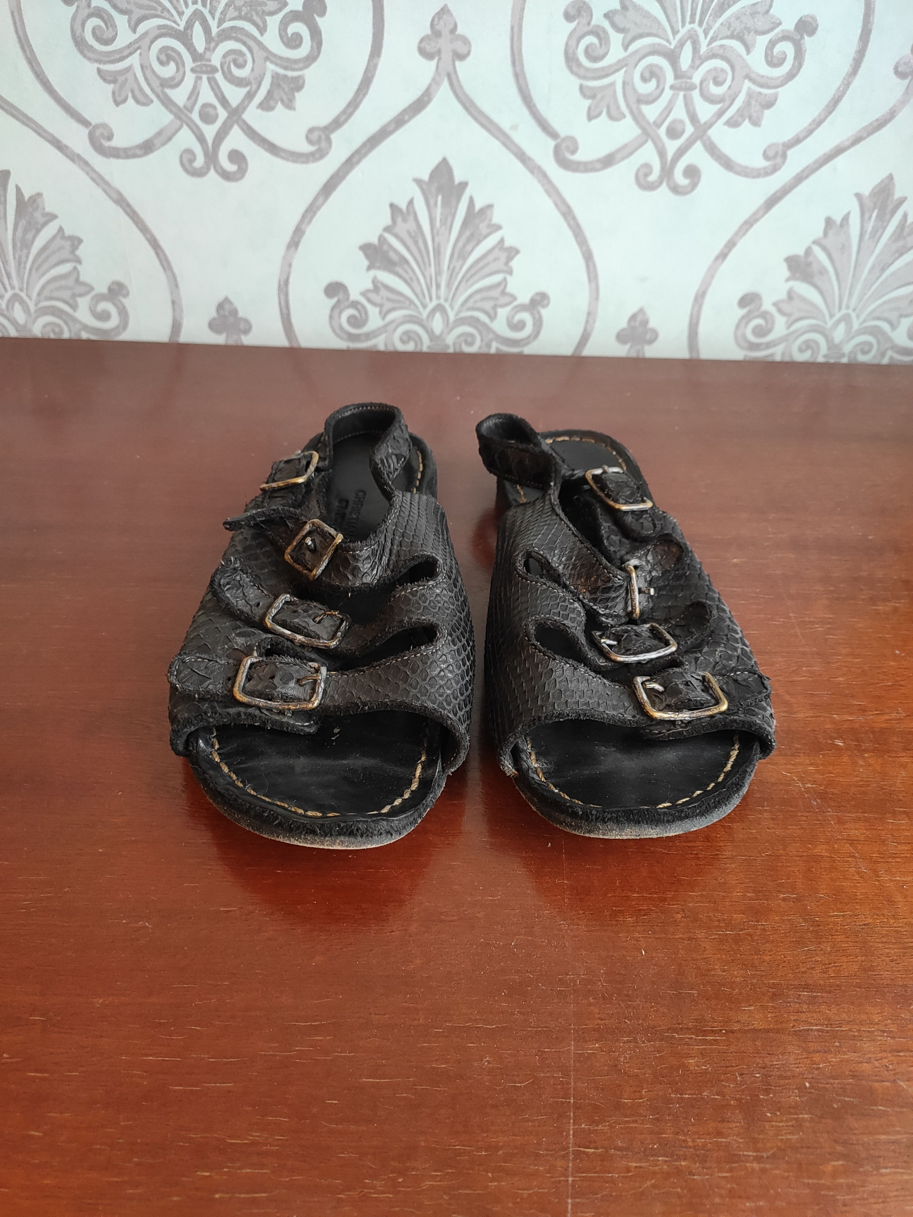 CHRISTIAN PEAU PYTHON SKIN SANDALS.Like Guidi or Uma Wang Size US 8.5 / IT 38.5 - 3 Thumbnail
