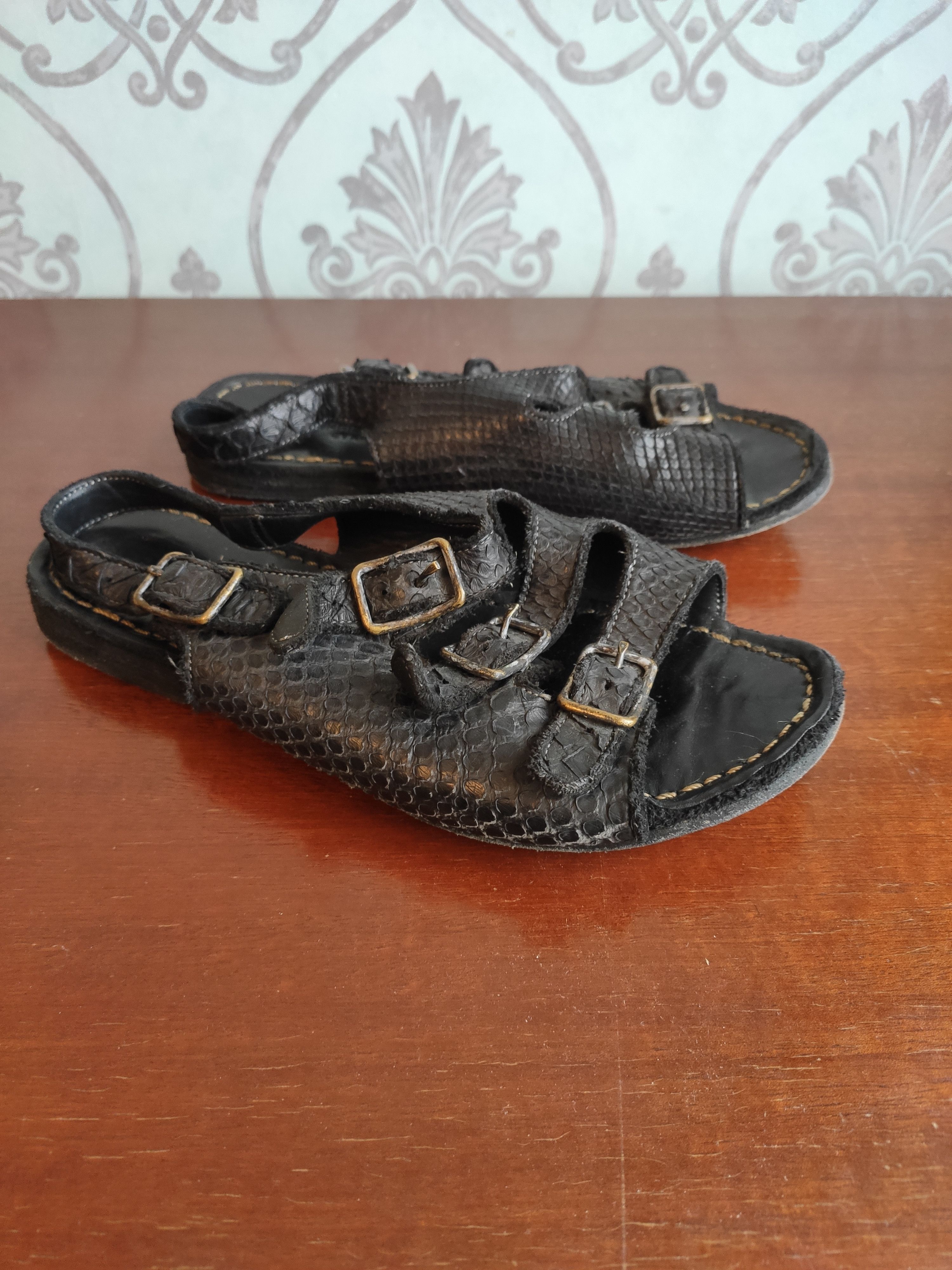 CHRISTIAN PEAU PYTHON SKIN SANDALS.Like Guidi or Uma Wang Size US 8.5 / IT 38.5 - 4 Thumbnail