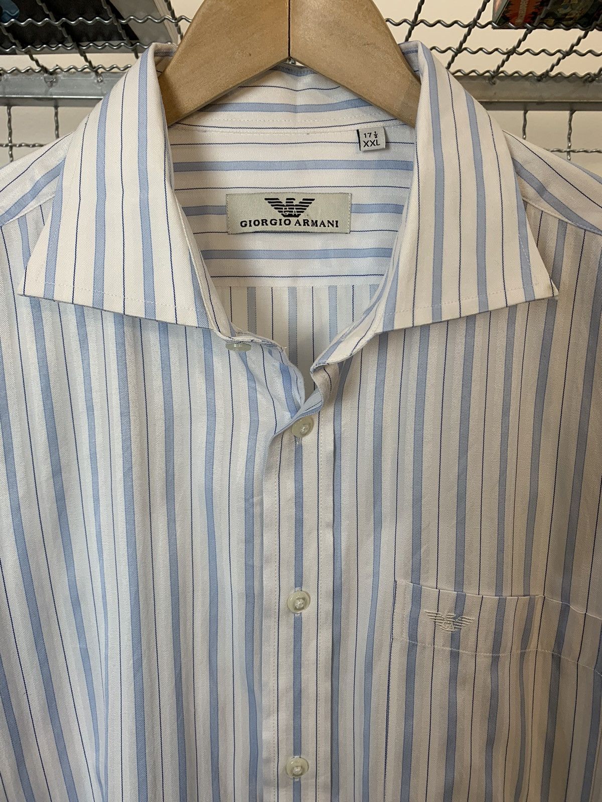 Giorgio Armani Giorgio Armani stripe Shirt Size US XXL / EU 58 / 5 - 14 Thumbnail