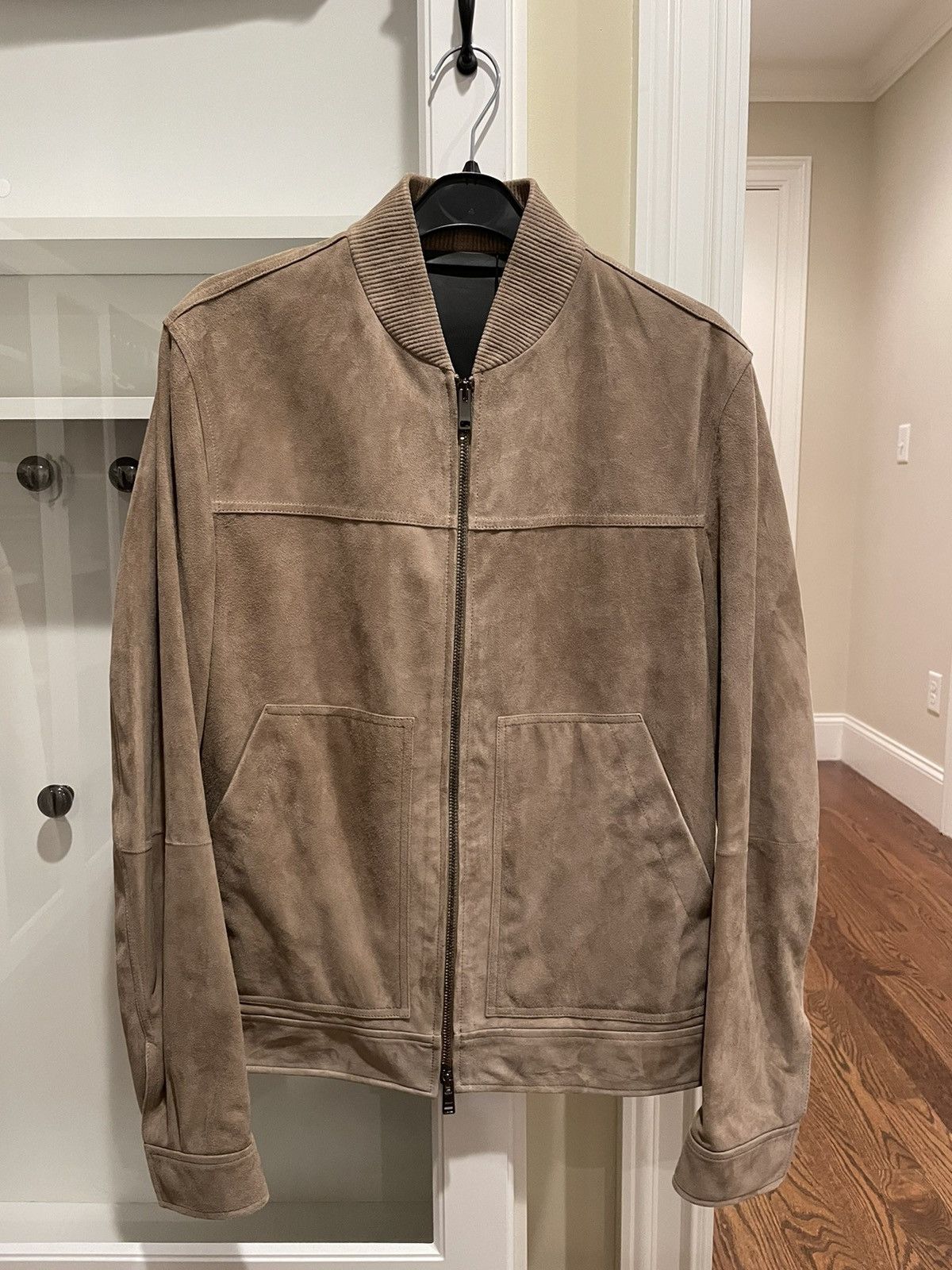 Theory Theory fletcher suede bomber jacket Grailed