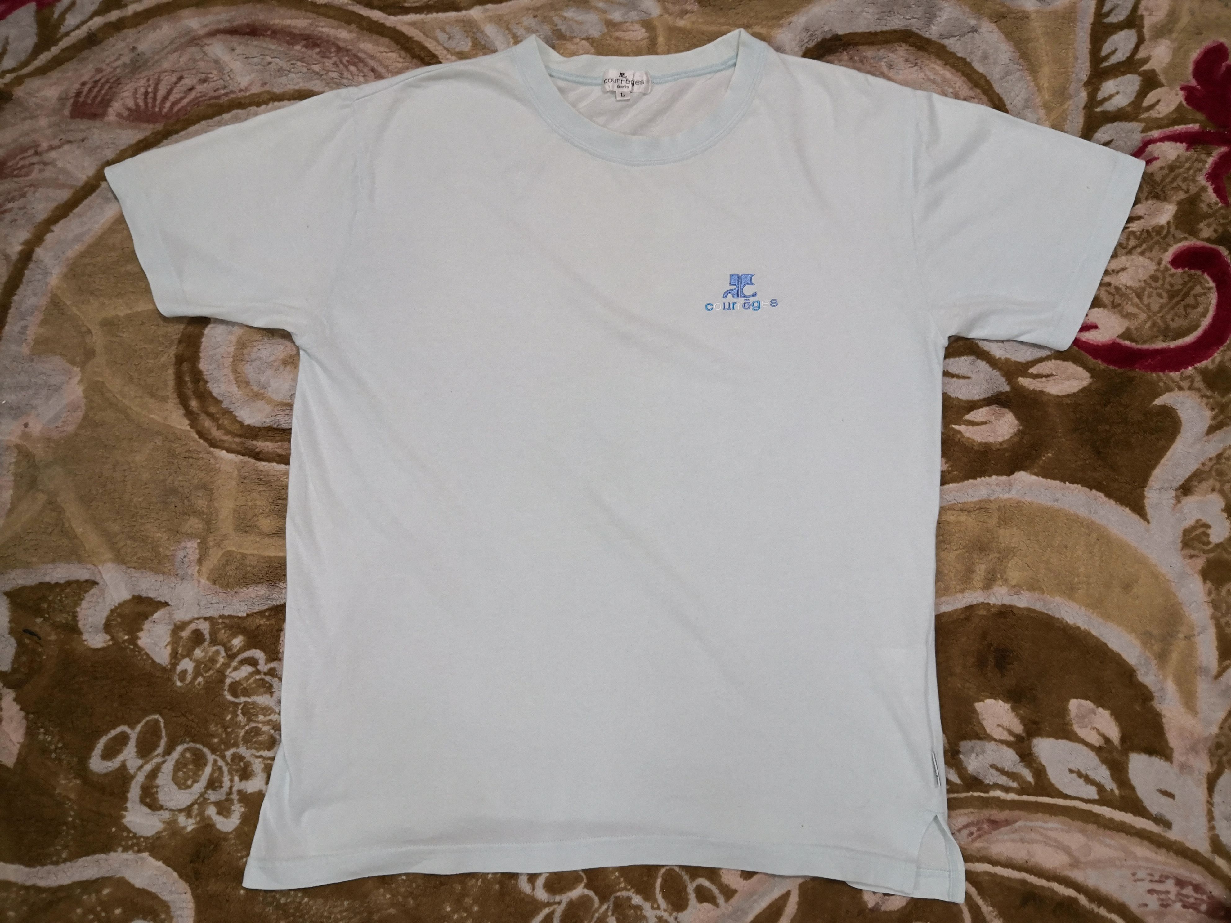 Courreges × Designer Courreges Embroidery logo x Big Logo x T shirt Size US L / EU 52-54 / 3 - 3 Thumbnail