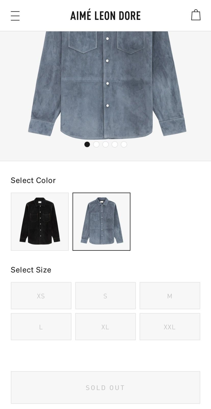 Aimé Leon Dore Suede Shirt Slate Grey FW22