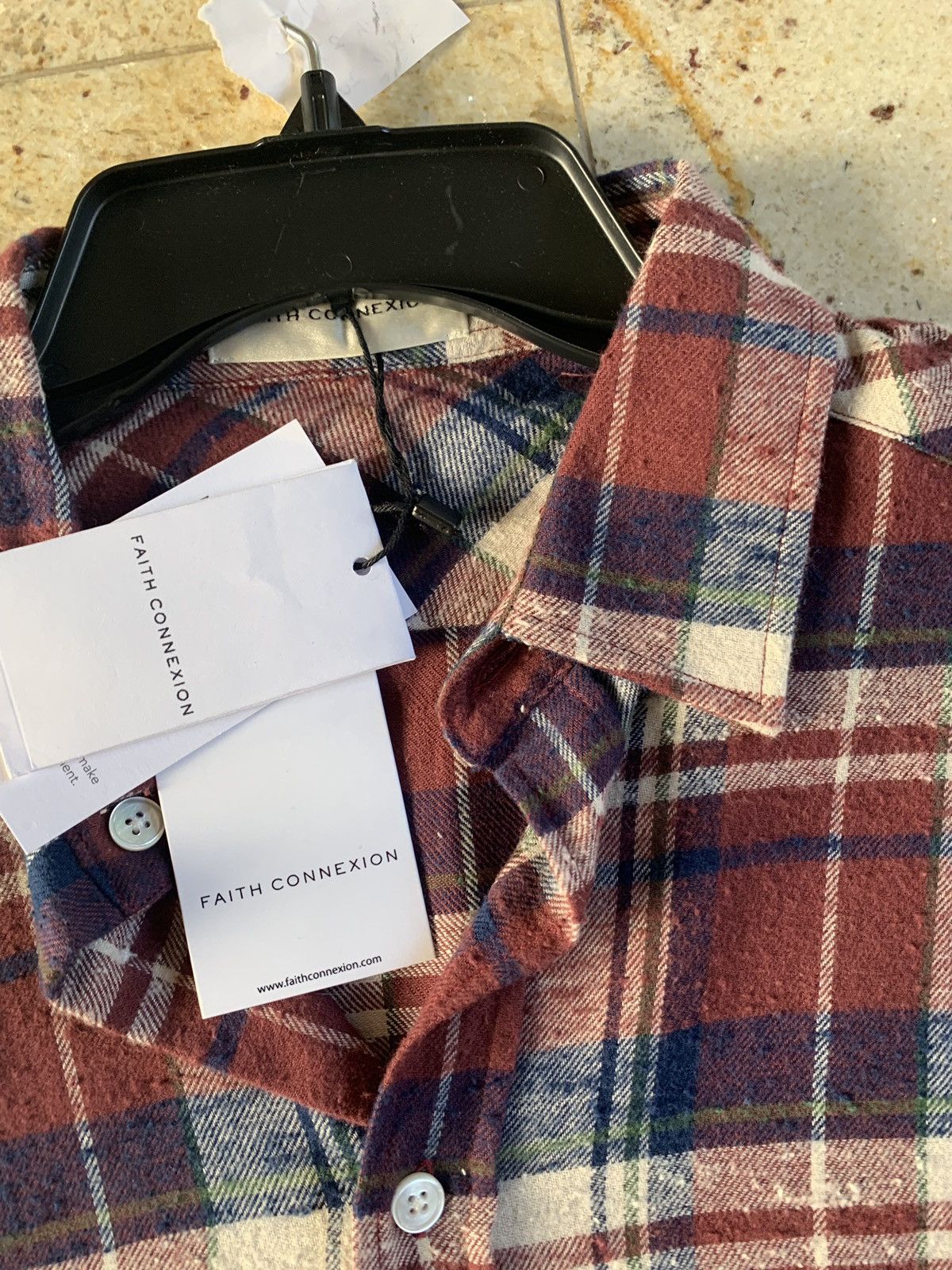Faith Connexion Fit Check Shirt in Burgundy Size US S / EU 44-46 / 1 - 4 Thumbnail