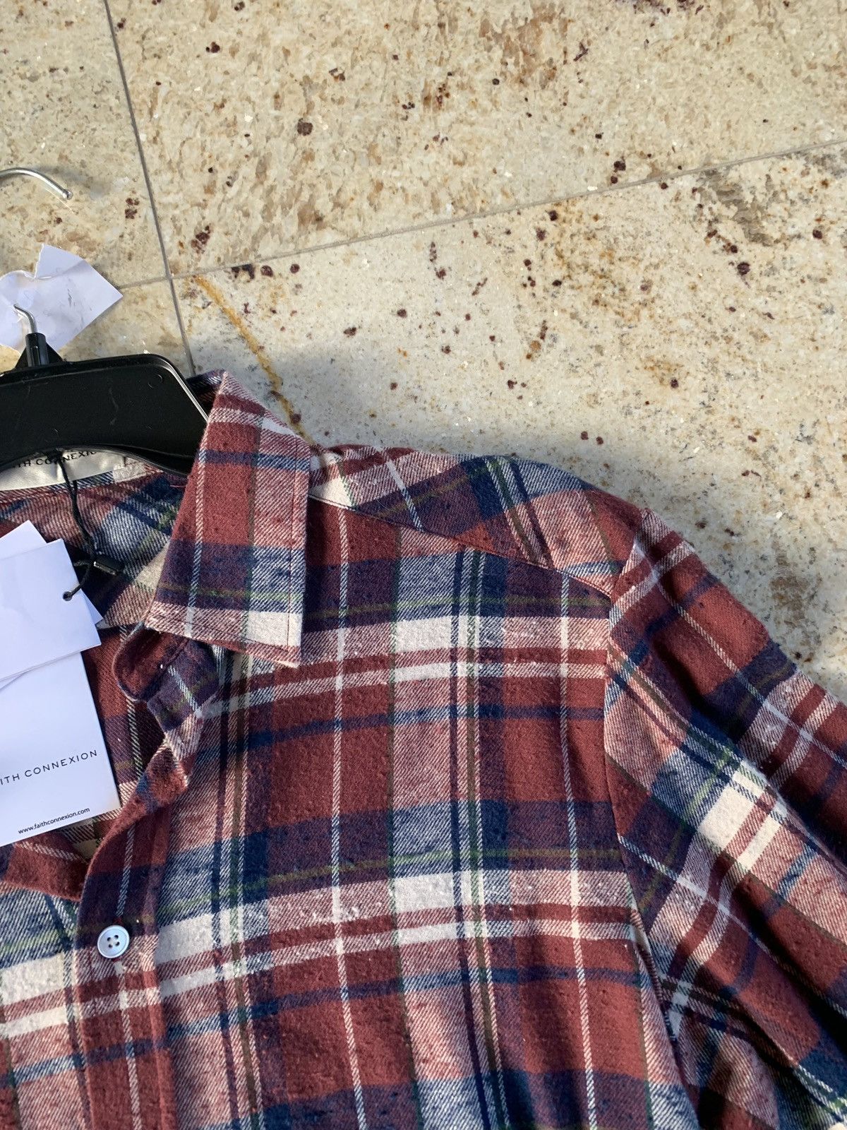 Faith Connexion Fit Check Shirt in Burgundy Size US S / EU 44-46 / 1 - 5 Thumbnail