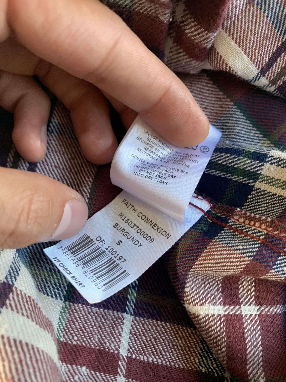 Faith Connexion Fit Check Shirt in Burgundy Size US S / EU 44-46 / 1 - 13 Thumbnail