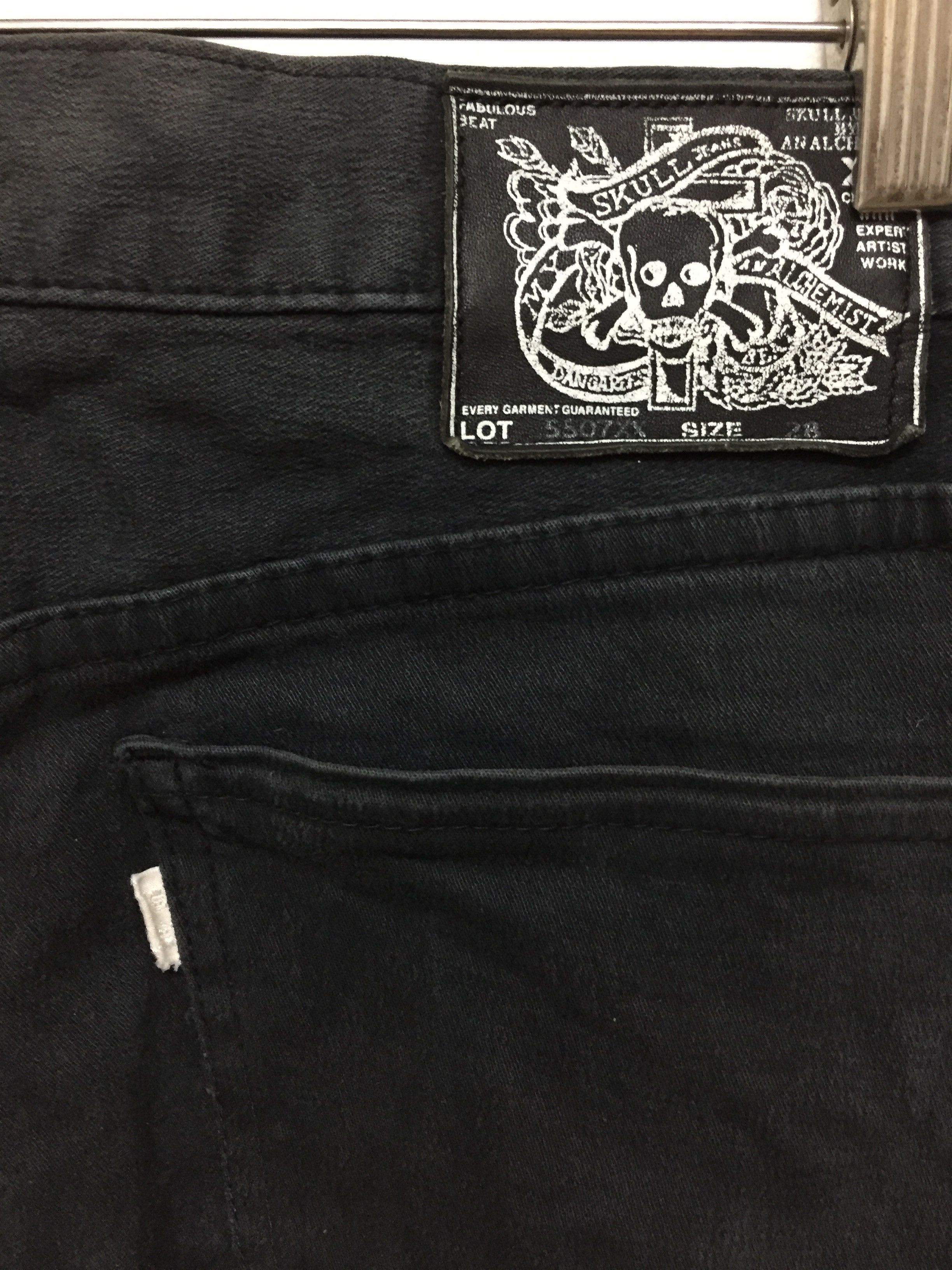 Skull Jeans by an Alchemist Moleskin wash Denim Size US 28 / EU 44 - 8 Thumbnail