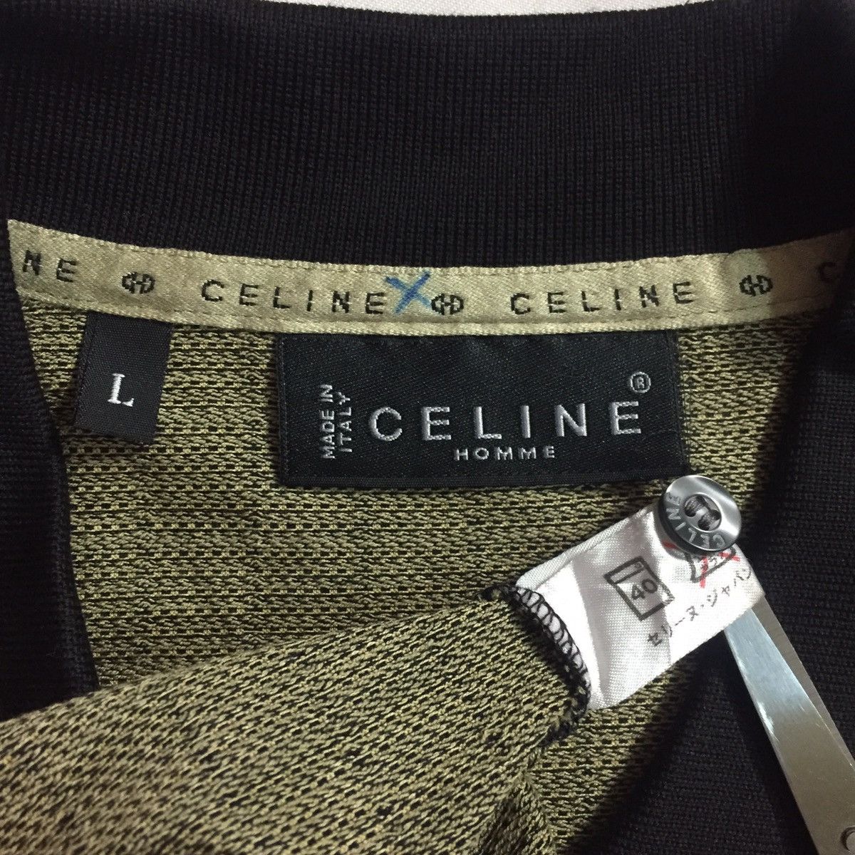 Celine × Vintage VINTAGE 90s CELINE HOMME ITALY DESIGNER LUXURY POLO SHIRT Size US L / EU 52-54 / 3 - 5 Thumbnail