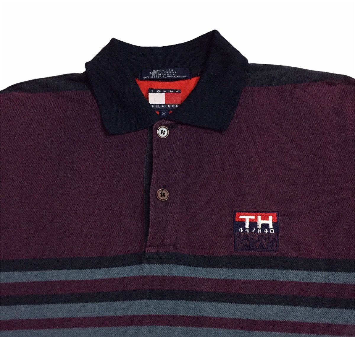 Tommy Hilfiger × Vintage VINTAGE 90s TOMMY HILFIGER SAILING GEAR POLO SHIRT Size US M / EU 48-50 / 2 - 2 Thumbnail
