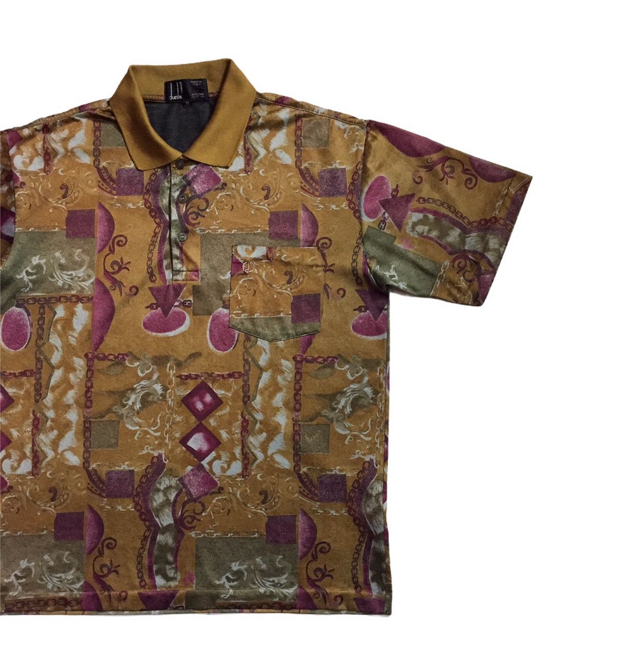 Vintage VINTAGE 90s DUNHILL ITALY FULL PRINT LUXURY POLO SHIRT Size US M / EU 48-50 / 2 - 2 Thumbnail