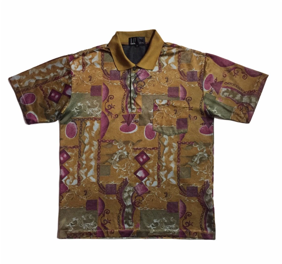 Vintage VINTAGE 90s DUNHILL ITALY FULL PRINT LUXURY POLO SHIRT Size US M / EU 48-50 / 2 - 1 Thumbnail