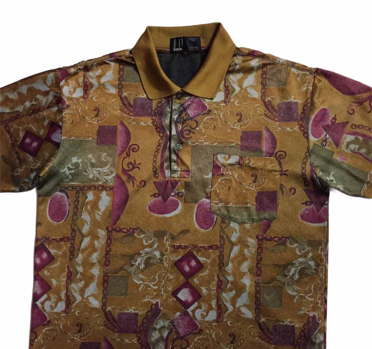 Vintage VINTAGE 90s DUNHILL ITALY FULL PRINT LUXURY POLO SHIRT Size US M / EU 48-50 / 2 - 3 Thumbnail
