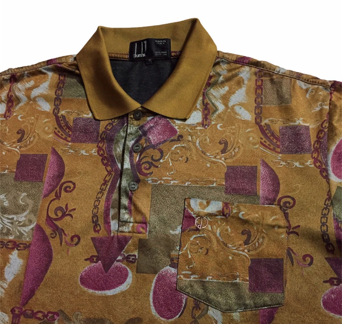 Vintage VINTAGE 90s DUNHILL ITALY FULL PRINT LUXURY POLO SHIRT Size US M / EU 48-50 / 2 - 4 Thumbnail