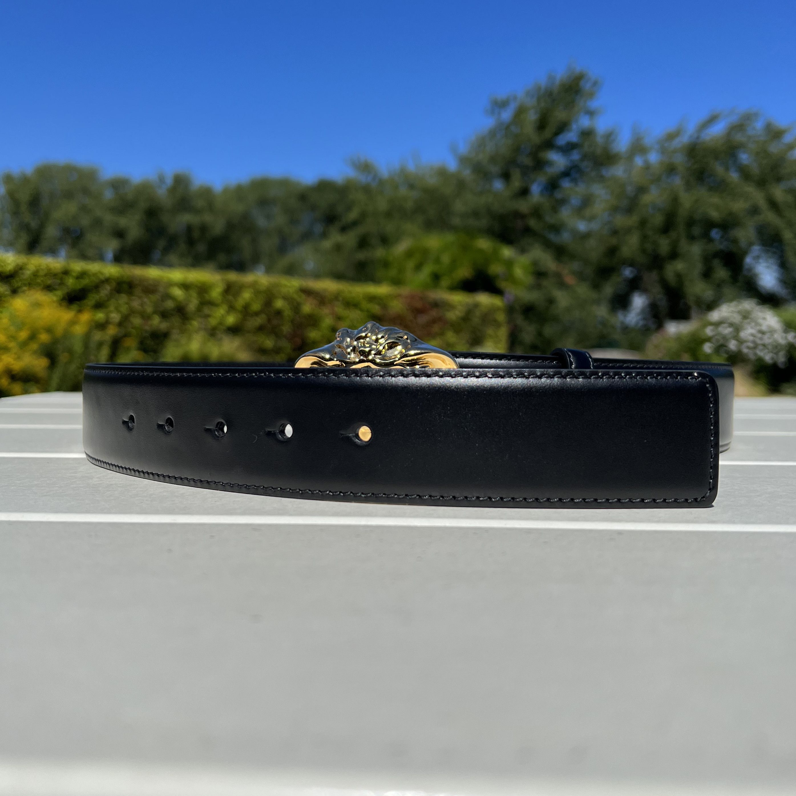 Versace SS23 LA MEDUSA LEATHER BELT FLAT