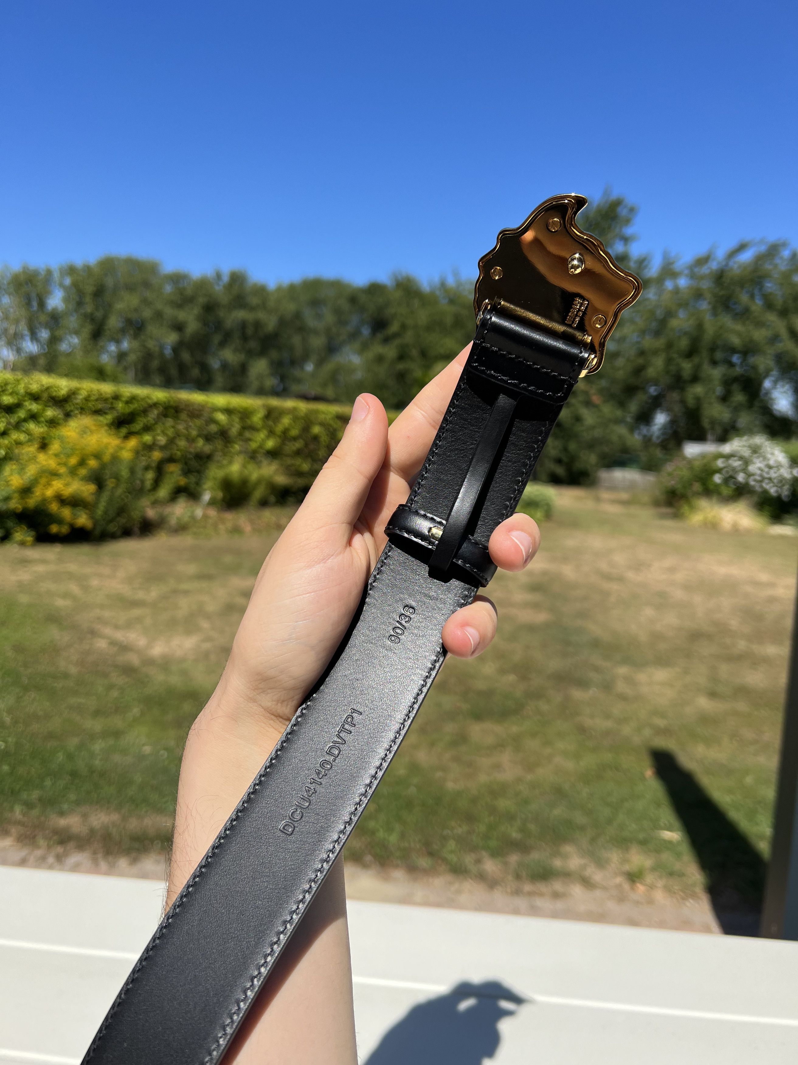 Versace SS23 LA MEDUSA LEATHER BELT FLAT