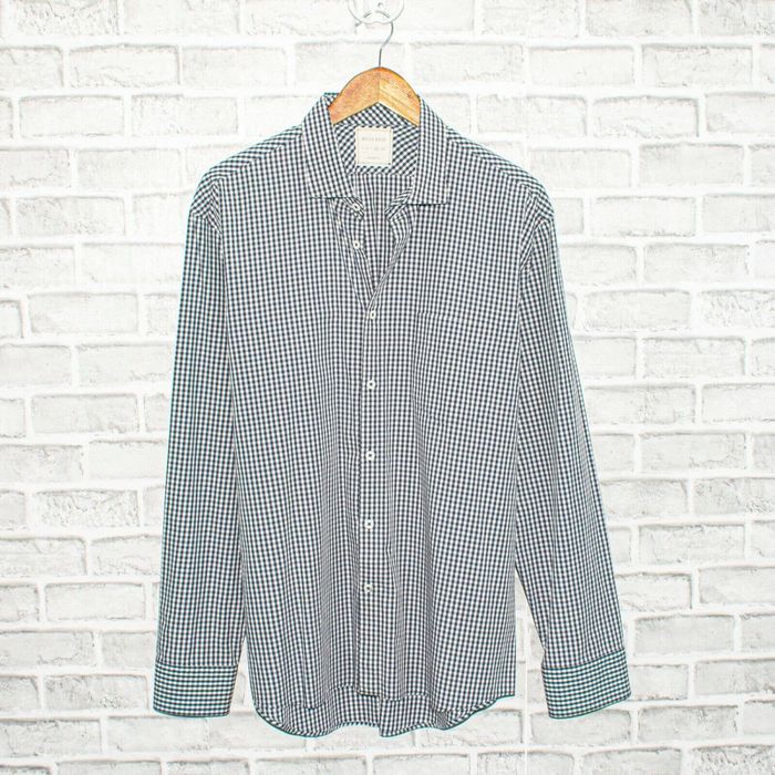 Billy Reid Billy Reid Standard Cut Button up Shirt Blue Gingham Check ...