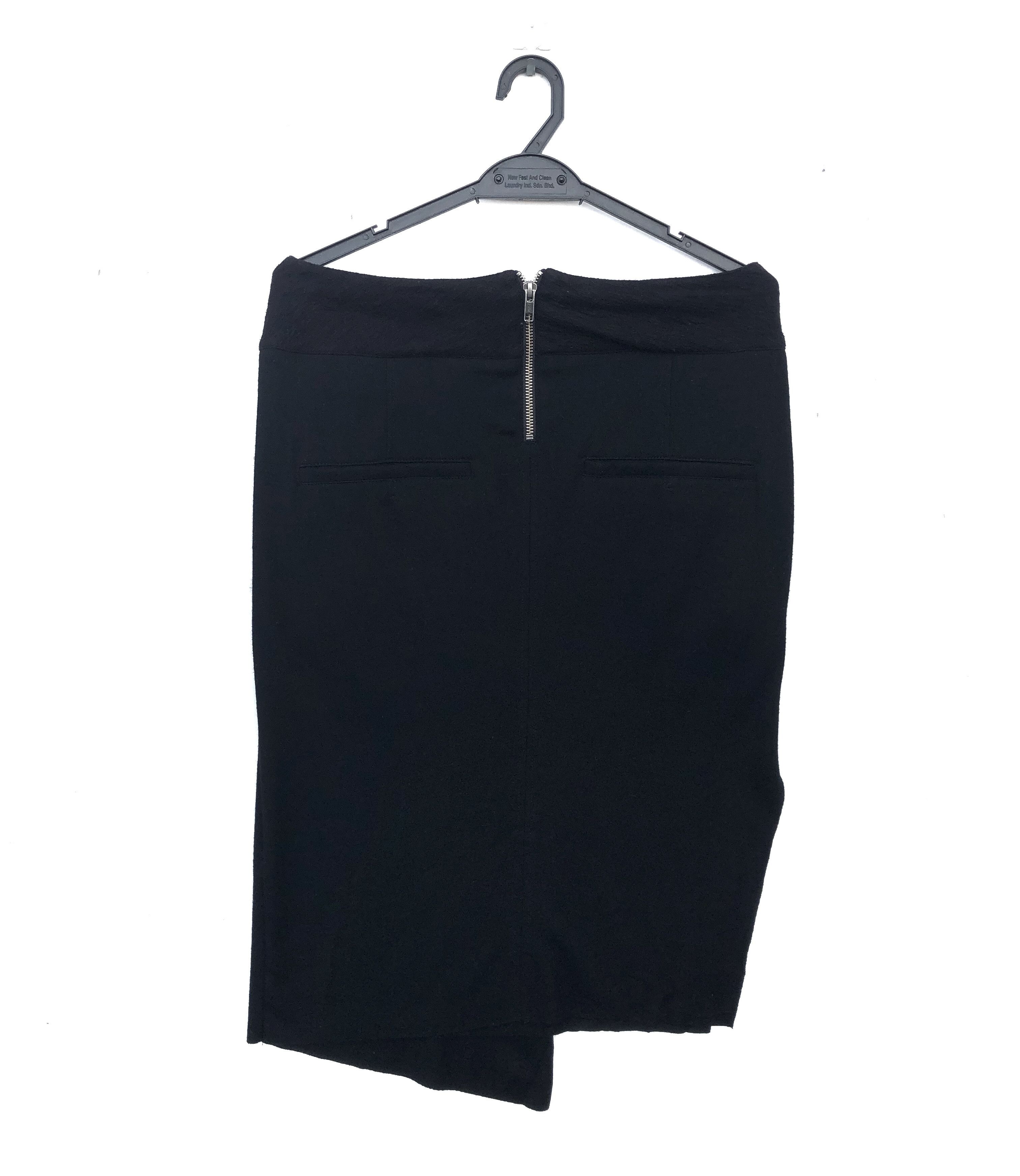 Helmut Lang HELMUT LANG ASYMMETRICAL DEEP PLEAT SONARWOOL SKIRT Size 29" - 3 Thumbnail