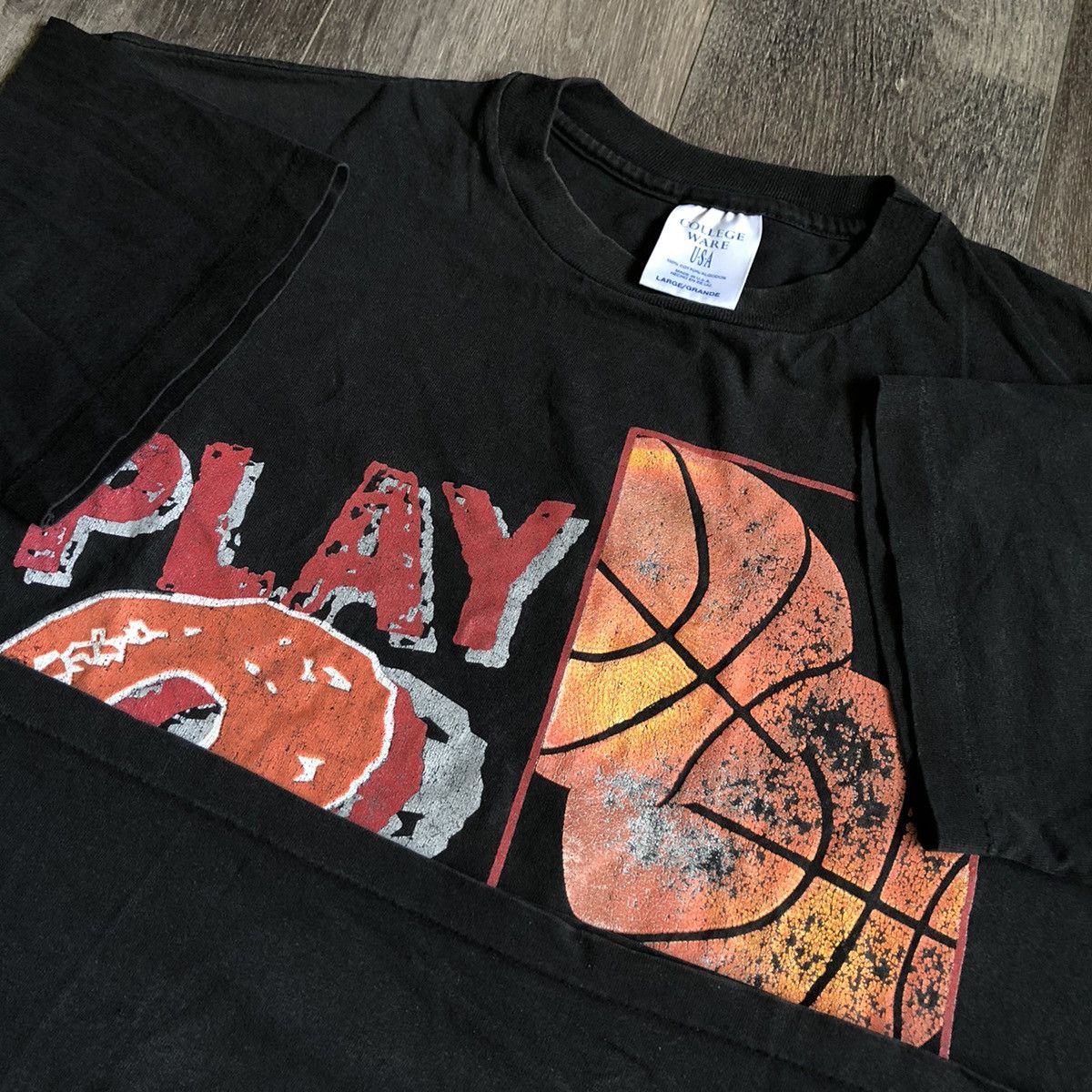 Vintage Vintage 1990s Play 2 Win Or Get Off the Court Basketball Tee Size US L / EU 52-54 / 3 - 5 Thumbnail