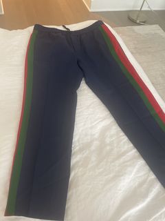 Gucci sweatpants green sale and red