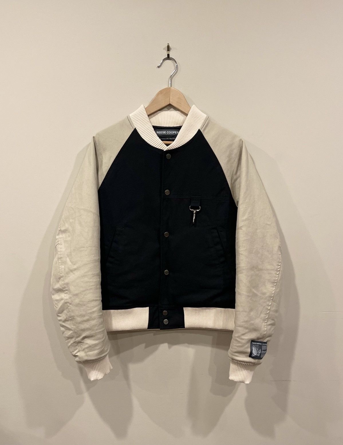 Reese Cooper Reese Cooper FW21 Black & White Distressed Varsity Jacket Size US M / EU 48-50 / 2 - 1 Thumbnail