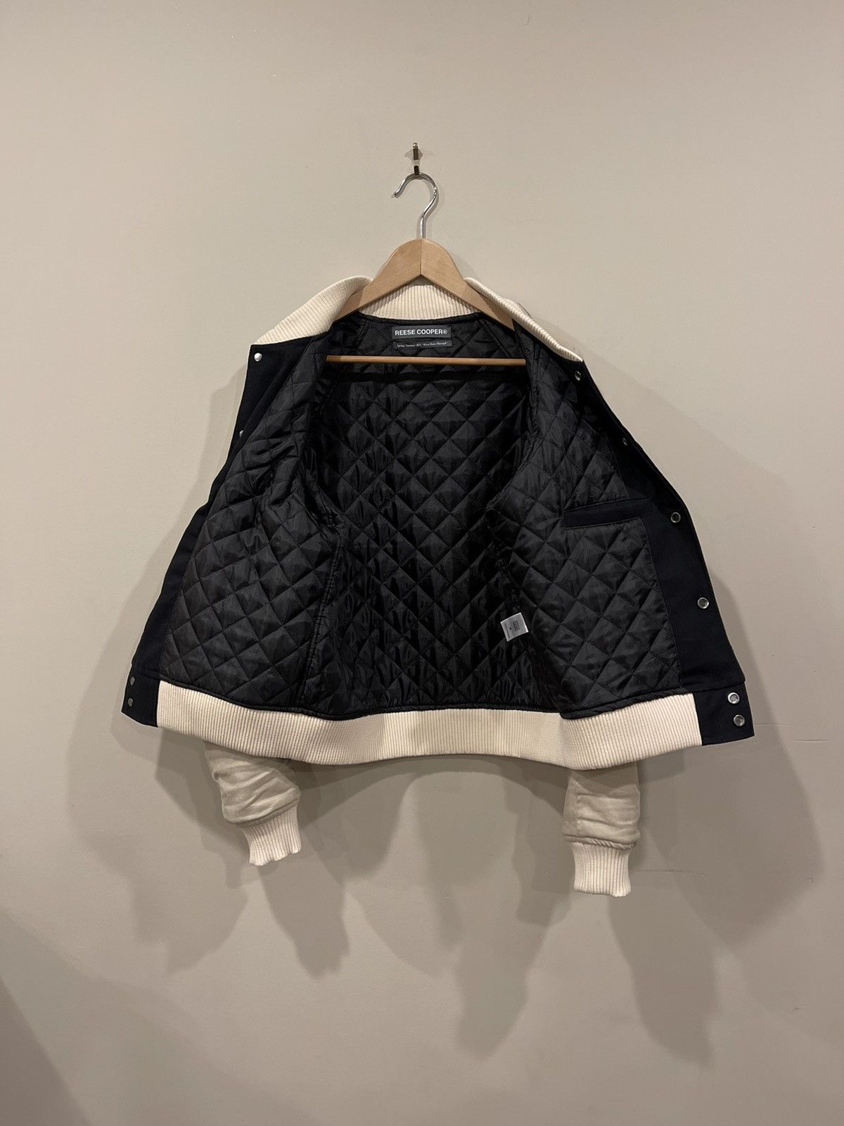 Reese Cooper Reese Cooper FW21 Black & White Distressed Varsity Jacket Size US M / EU 48-50 / 2 - 4 Thumbnail