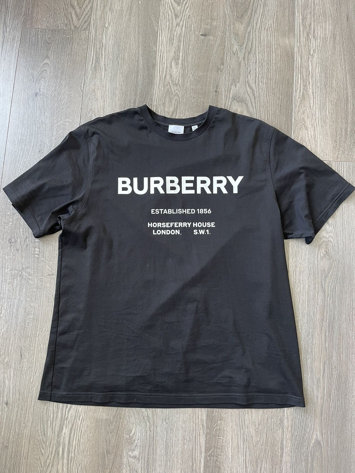 image of Burberry Logo Tee in Black, Men's (Size XL)