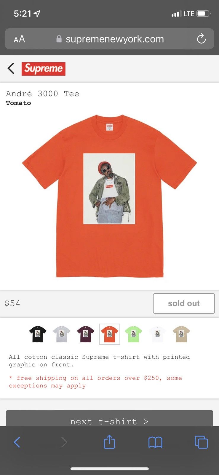 Supreme Supreme André 3000 Tee FW22 | Grailed