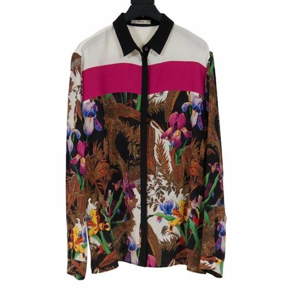 Etro Floral Print Silk Long Sleeve Button Down Size XL / US 12-14 / IT 48-50 - 1 Thumbnail
