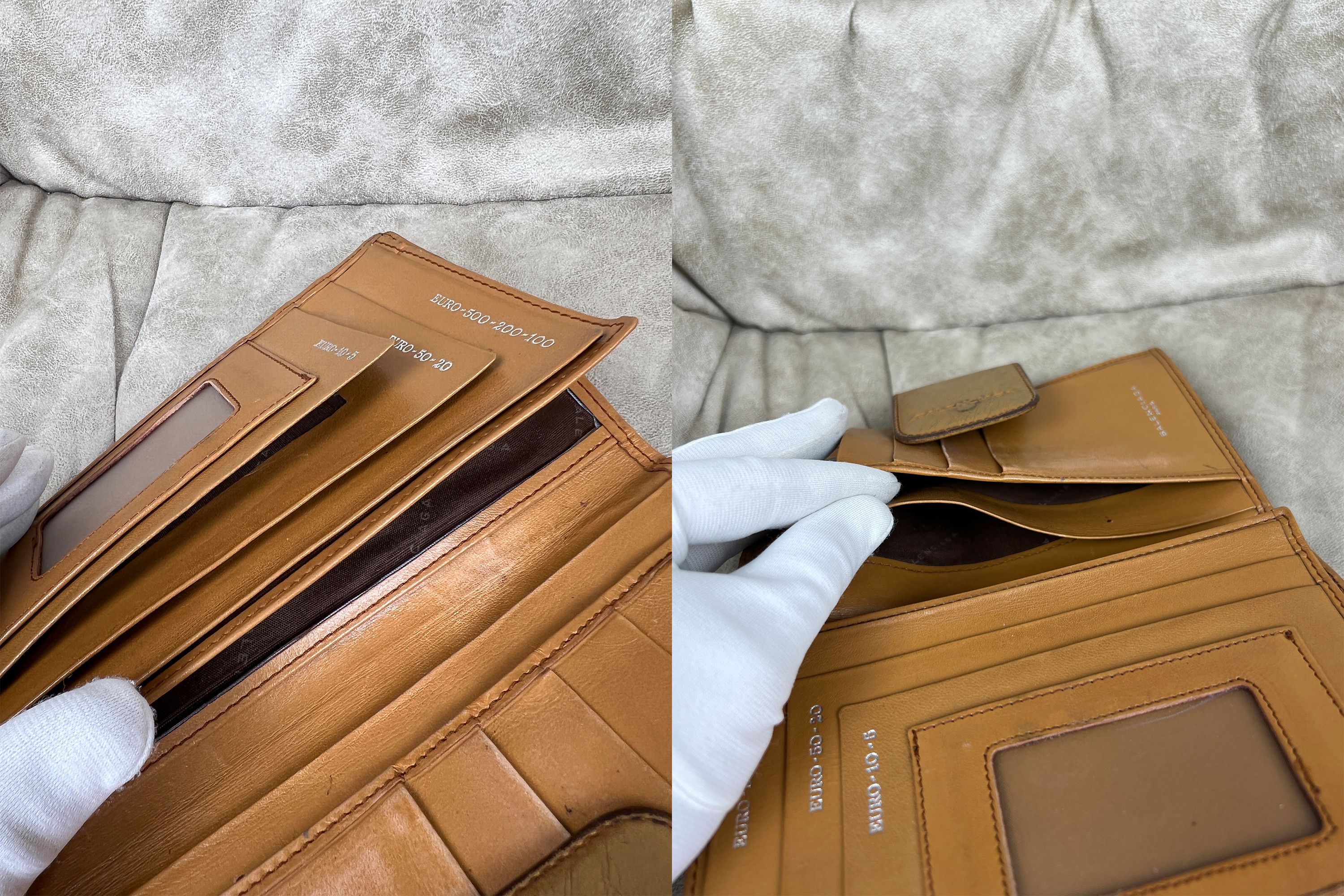 Vintage Balenciaga Monogram Leather Wallet