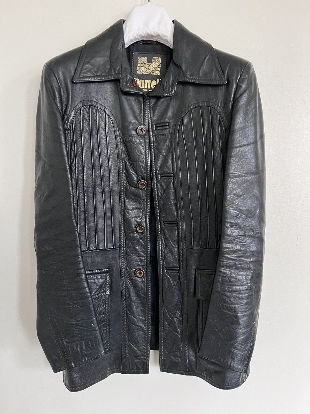 70s English-made leather jacket, 38R,Parrell,Strong & Fisher