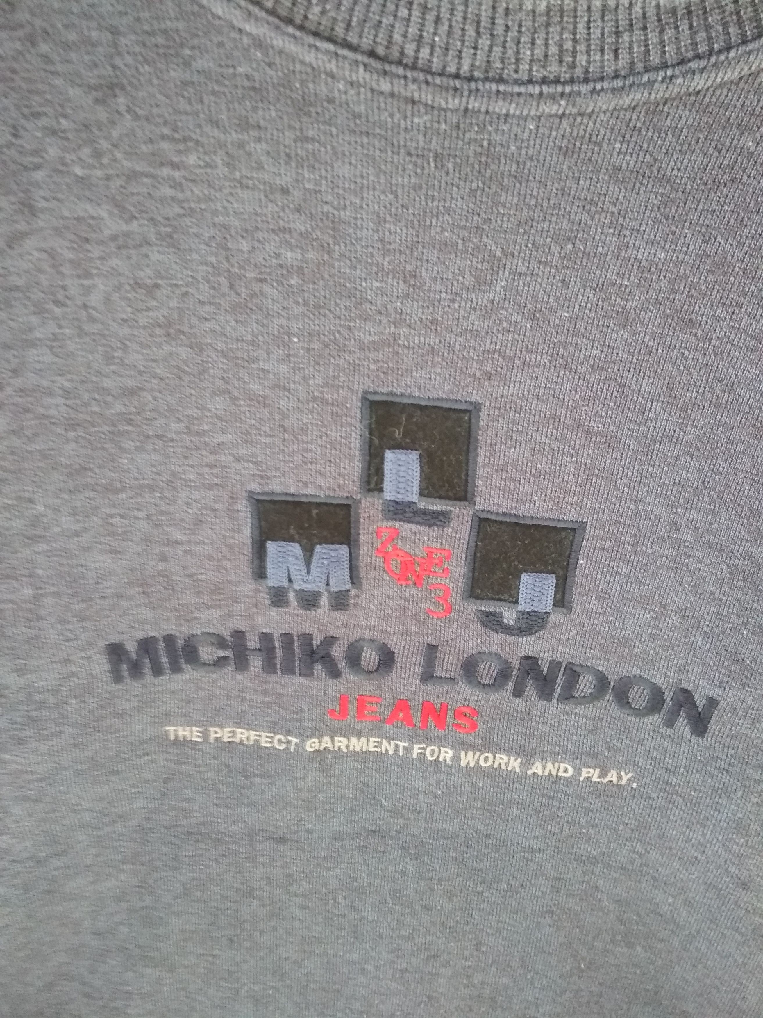 Japanese Brand MICHIKO LONDON JEANS Embroidery Spell Out Logo Sweatshirt Size US M / EU 48-50 / 2 - 2 Thumbnail