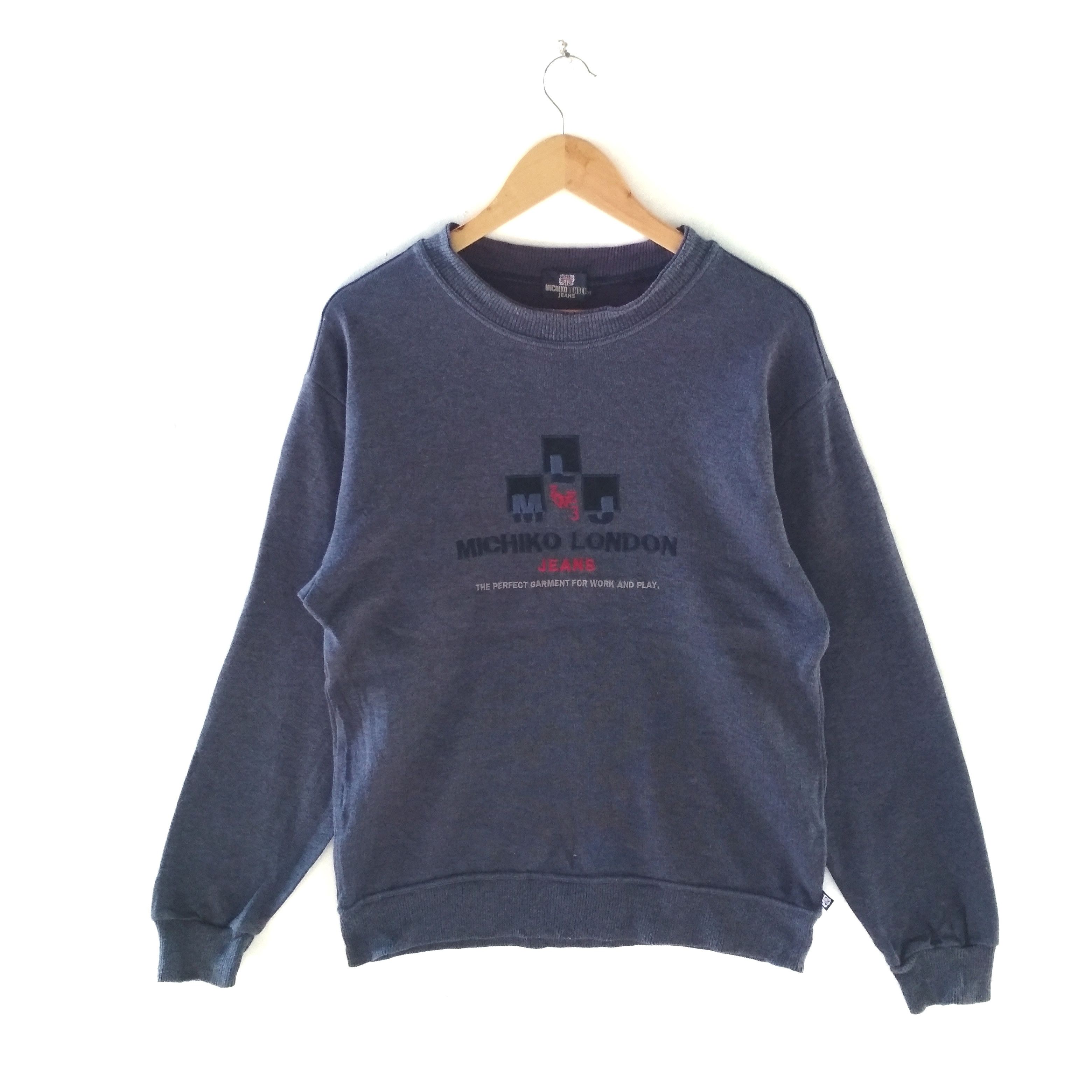 Japanese Brand MICHIKO LONDON JEANS Embroidery Spell Out Logo Sweatshirt Size US M / EU 48-50 / 2 - 1 Thumbnail