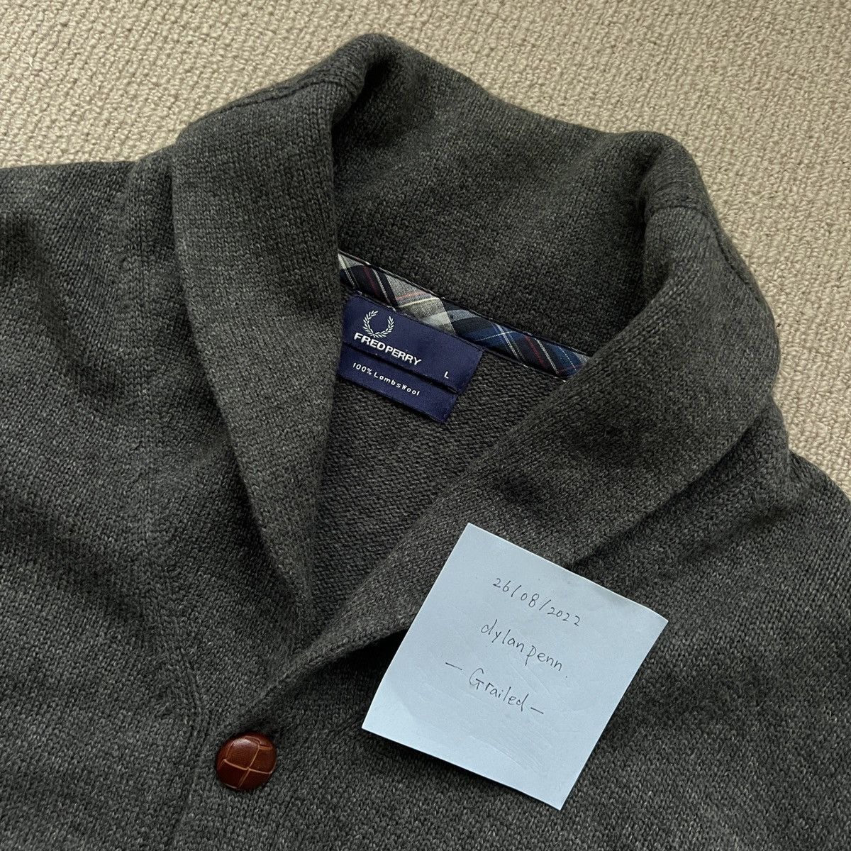 Fred Perry 100% Lambswool Cardigan