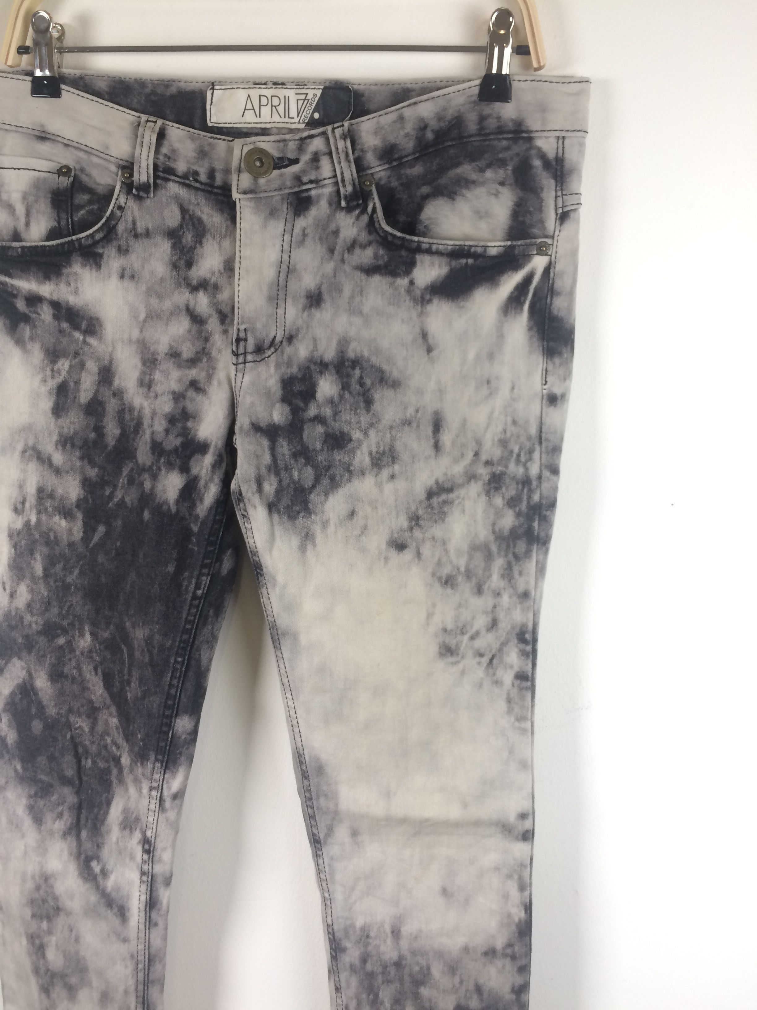 April 77 × Seditionaries April 77 Acid Washed Punk Skinny Jeans Size US 34 / EU 50 - 4 Thumbnail