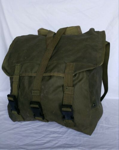 Canvas Leather Rucksack In Collectible Military Surplus Bags & Packs for sale