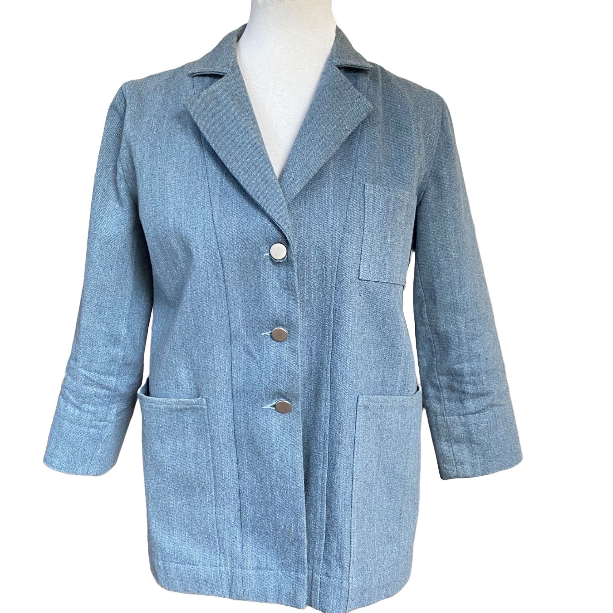 Kordal New York Womens Jacket Size Large Denim Blazer 70s Ch