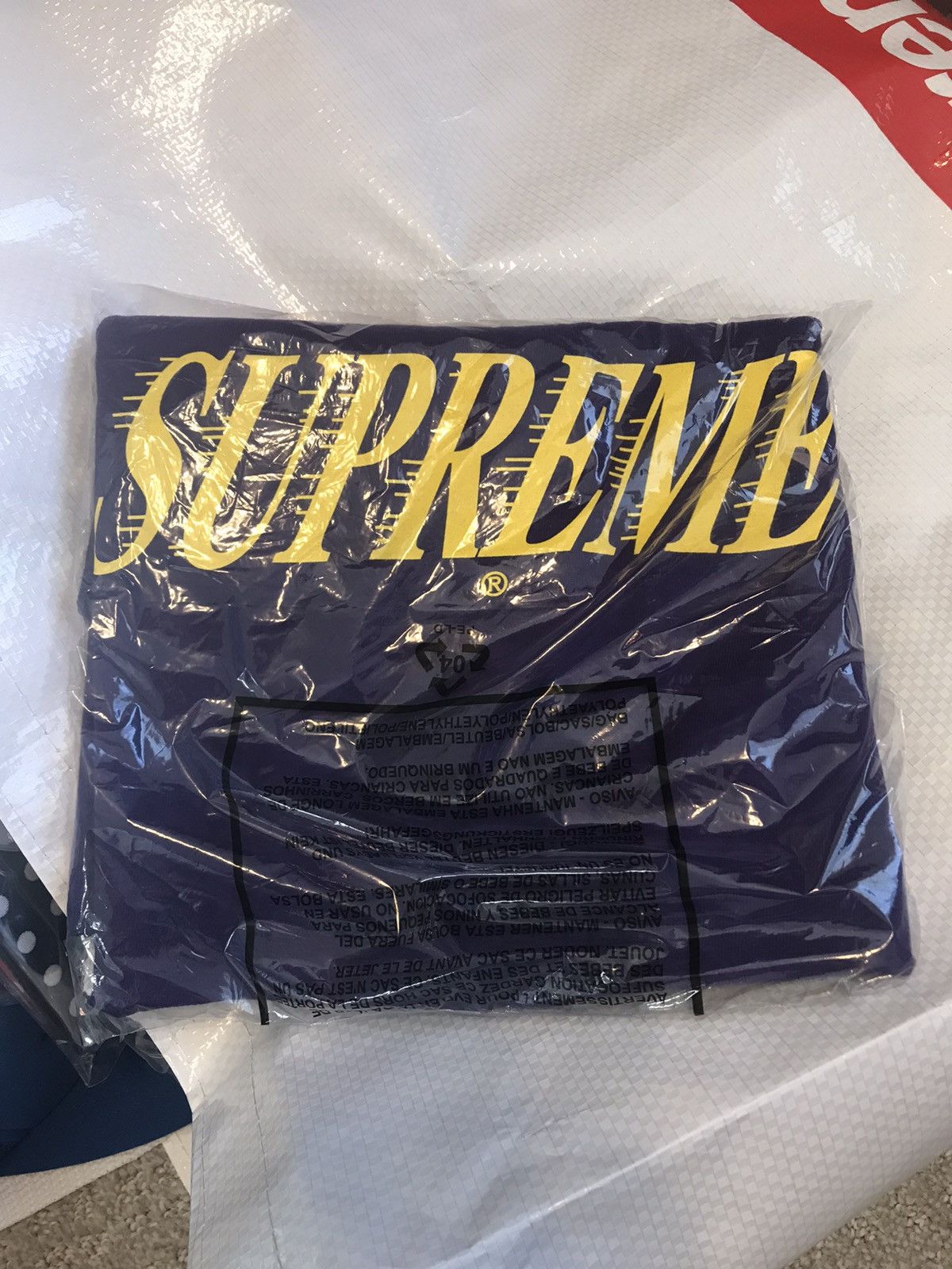 Supreme Slap Shot Tee Purple Size Large L In buy Hand Ships Fast FW22 LA Lakers