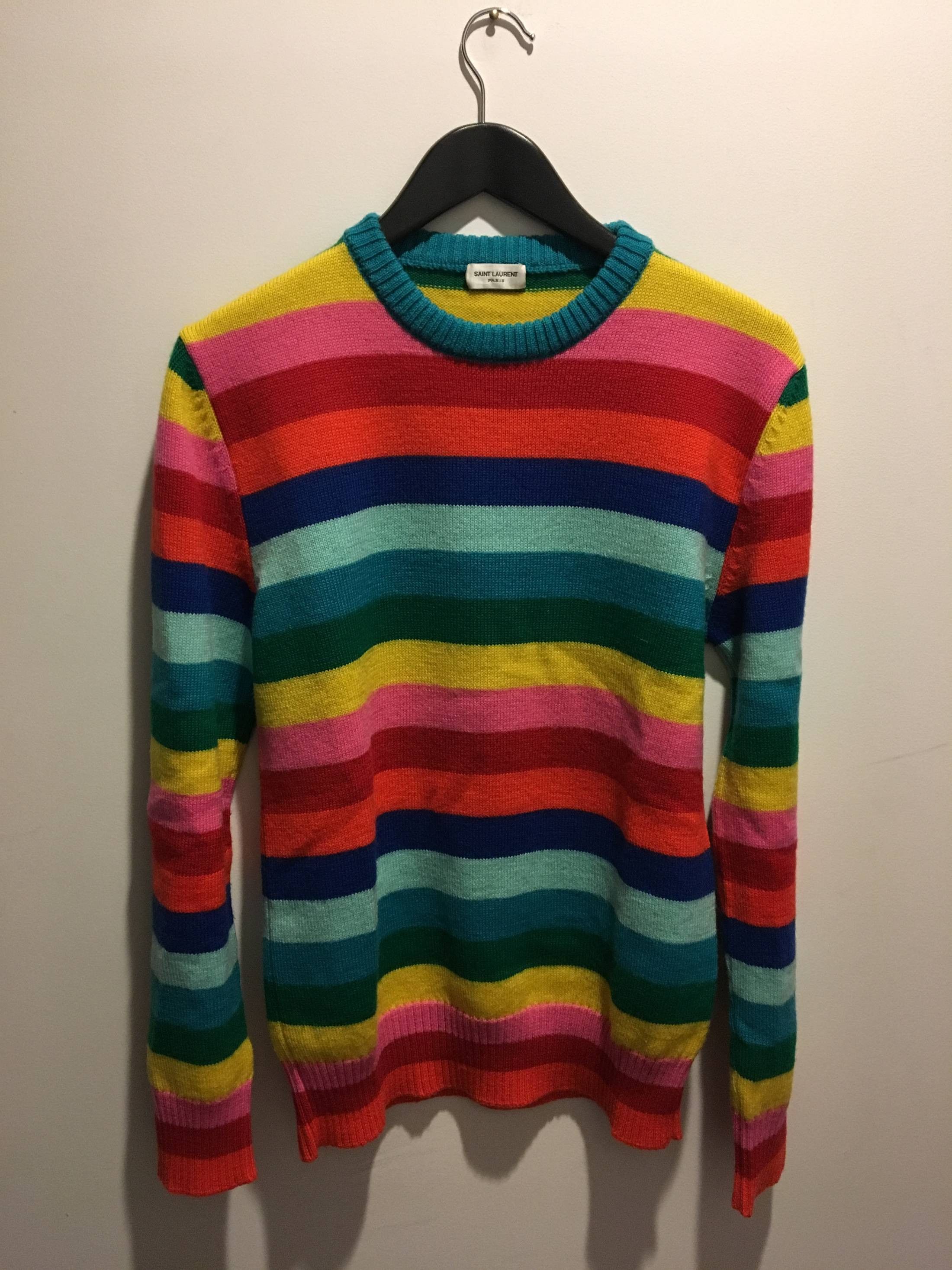 Saint Laurent Paris SS 16 RAINBOW STRIPED SWEATER Grailed